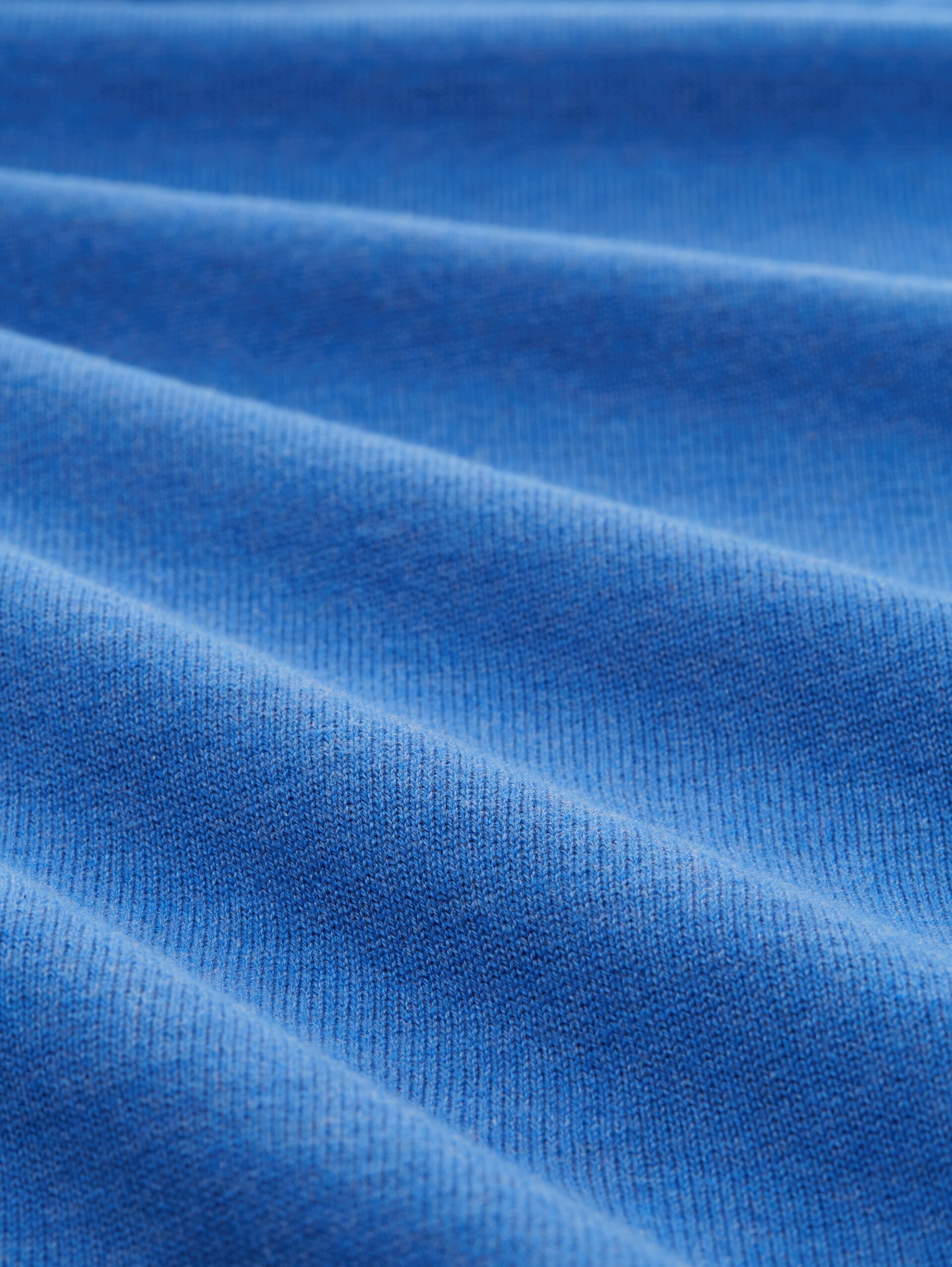Strickpullover mit V-Ausschnitt aus Baumwolle - sure blue melange - Material-Ansicht