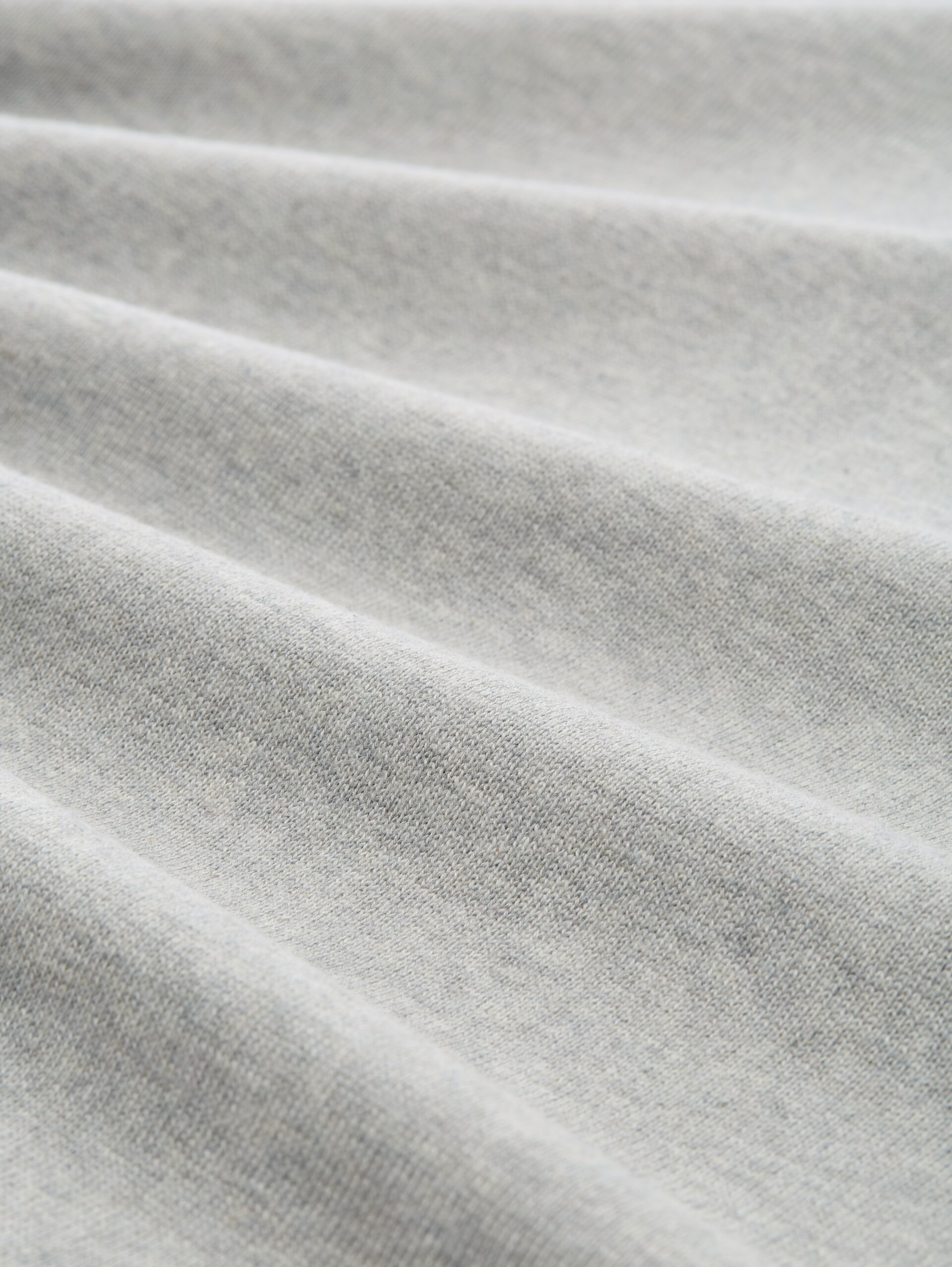 Gebreide trui met V-hals van katoen - bright stone grey melange - Materiaalweergave