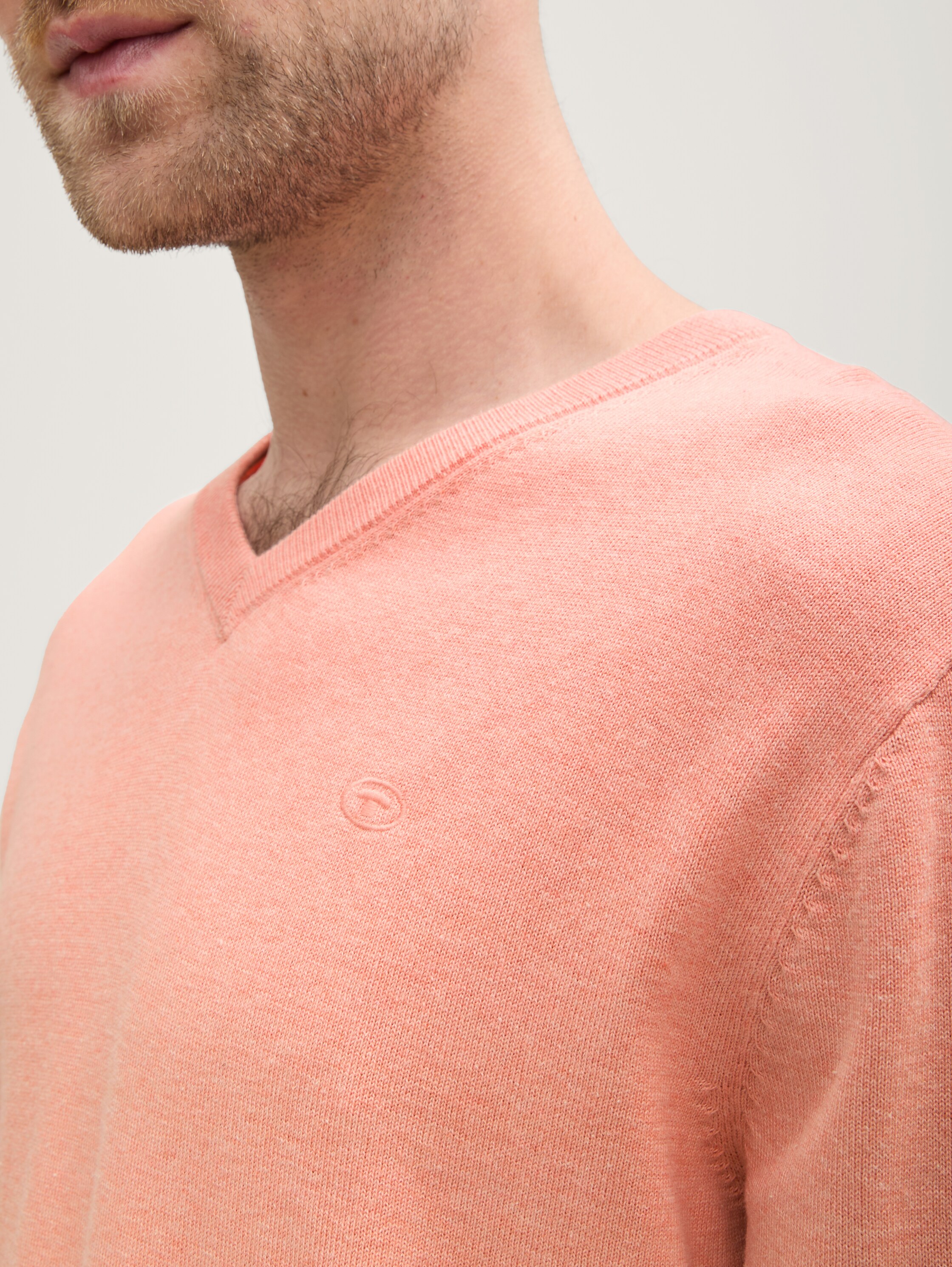 Strickpullover mit V-Ausschnitt aus Baumwolle - 4
