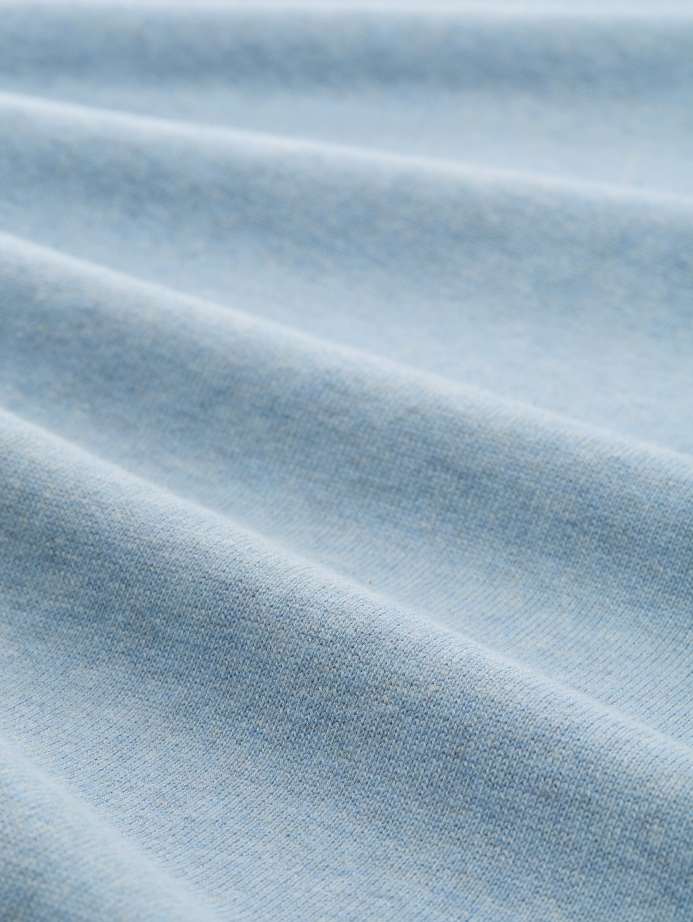 Strickpullover mit V-Ausschnitt aus Baumwolle - light_metal_blue_melange - 