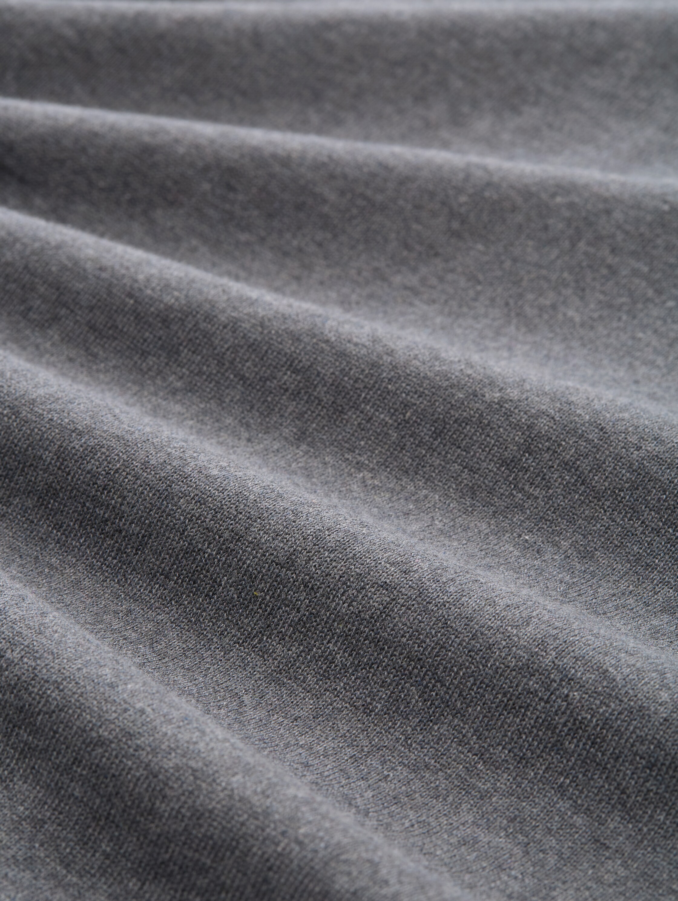 Gebreide trui met V-hals van katoen - classic dark grey melange - Materiaalweergave