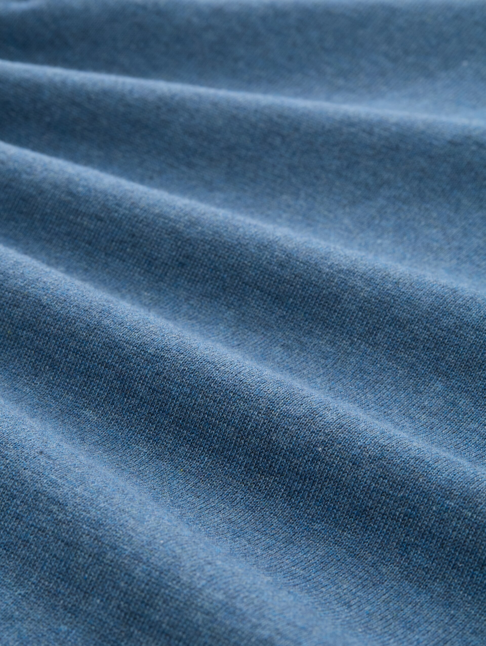 Strickpullover mit V-Ausschnitt aus Baumwolle - real teal melange - Material-Ansicht