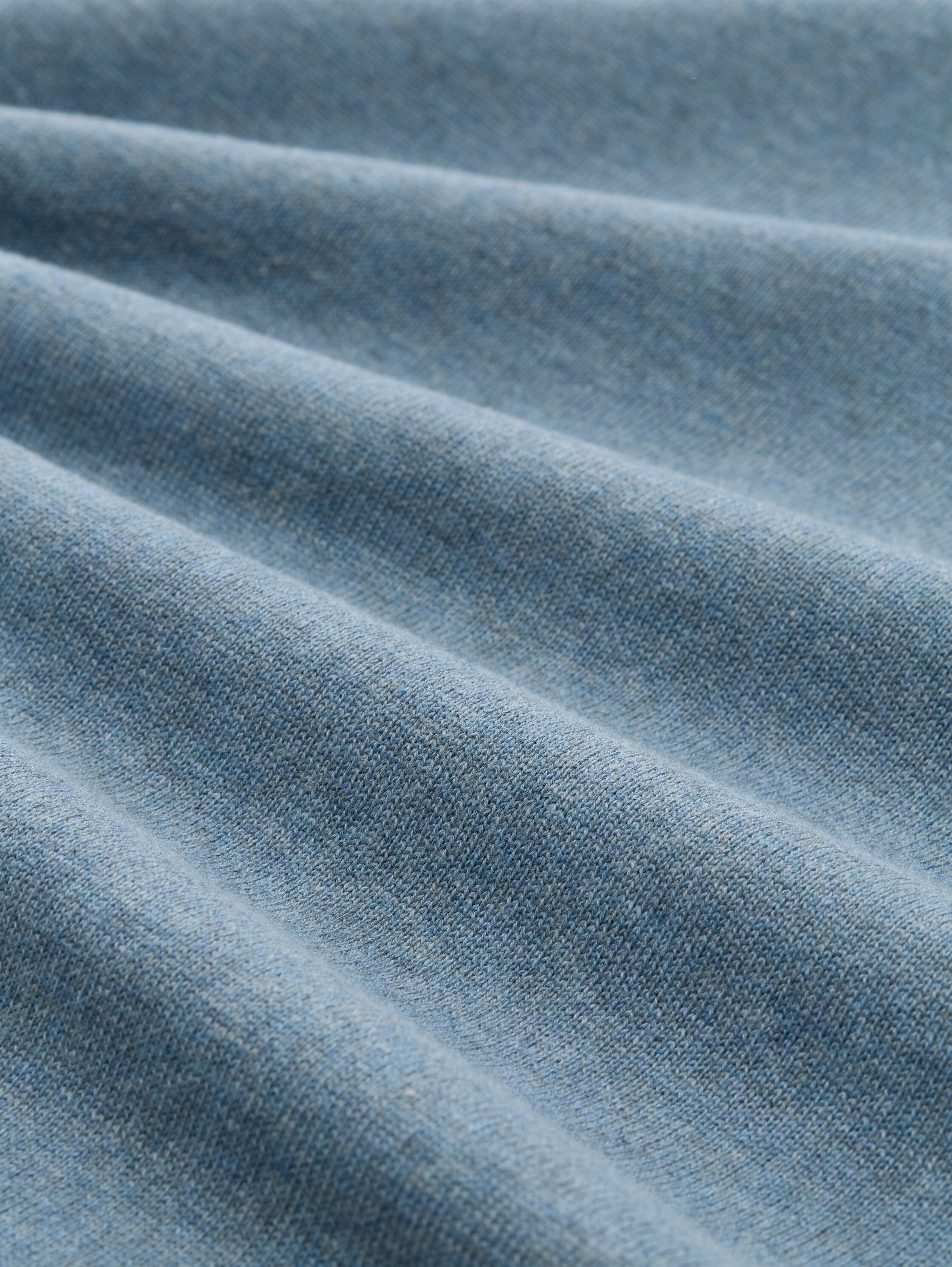 Gebreide trui met V-hals van katoen - faded_blue_melange_1 - 