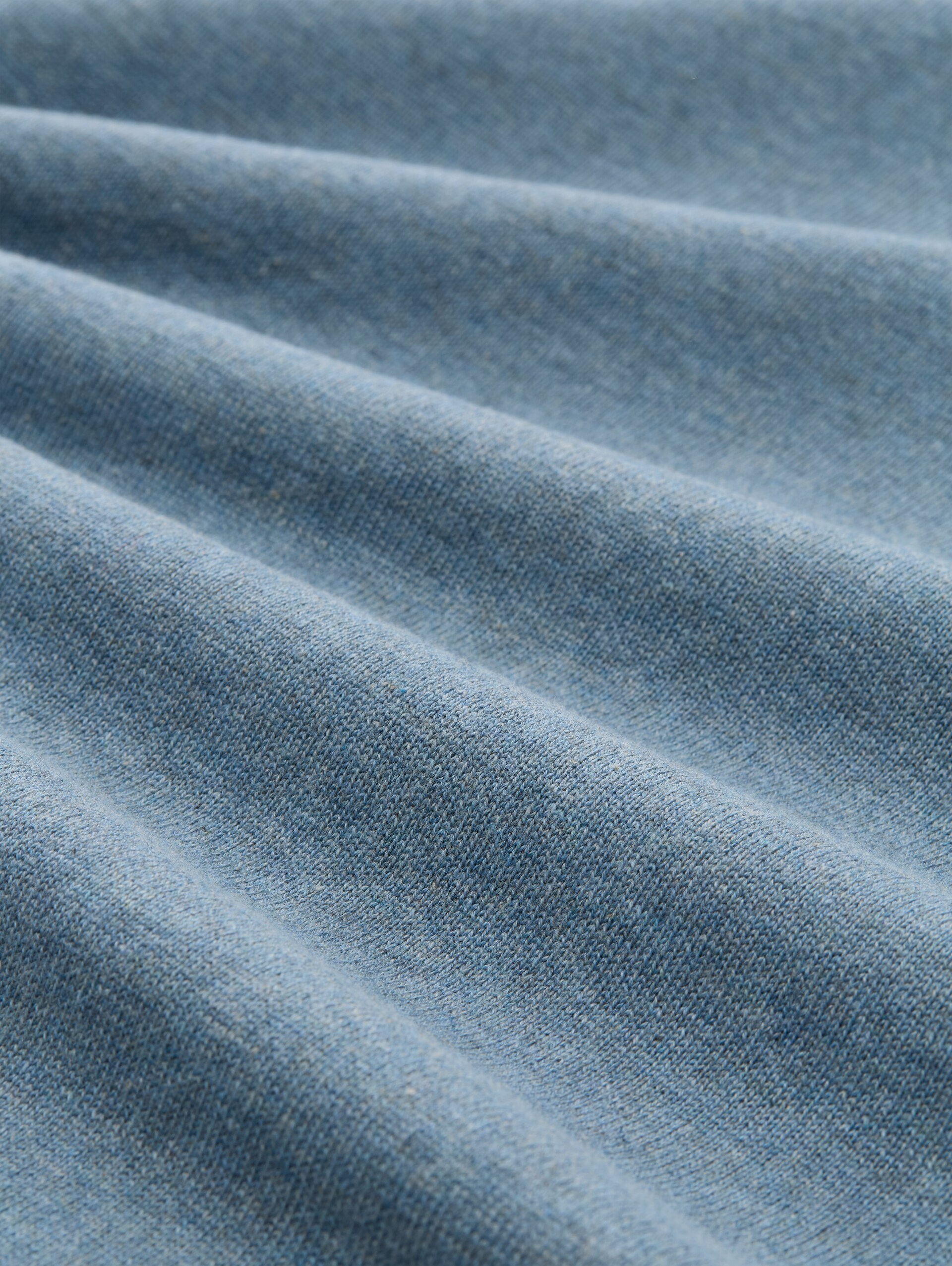 Pull en coton à col en V - faded blue melange - Vue de la matière