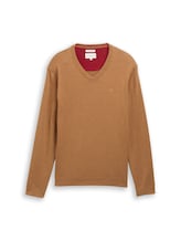 Non sélectionné, Pull en coton à col en V par , brunir