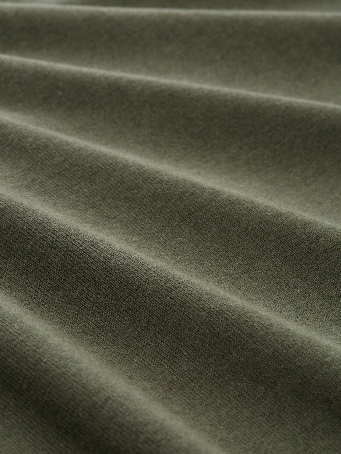 Strickpullover mit V-Ausschnitt aus Baumwolle - tea leaf melange - Material-Ansicht