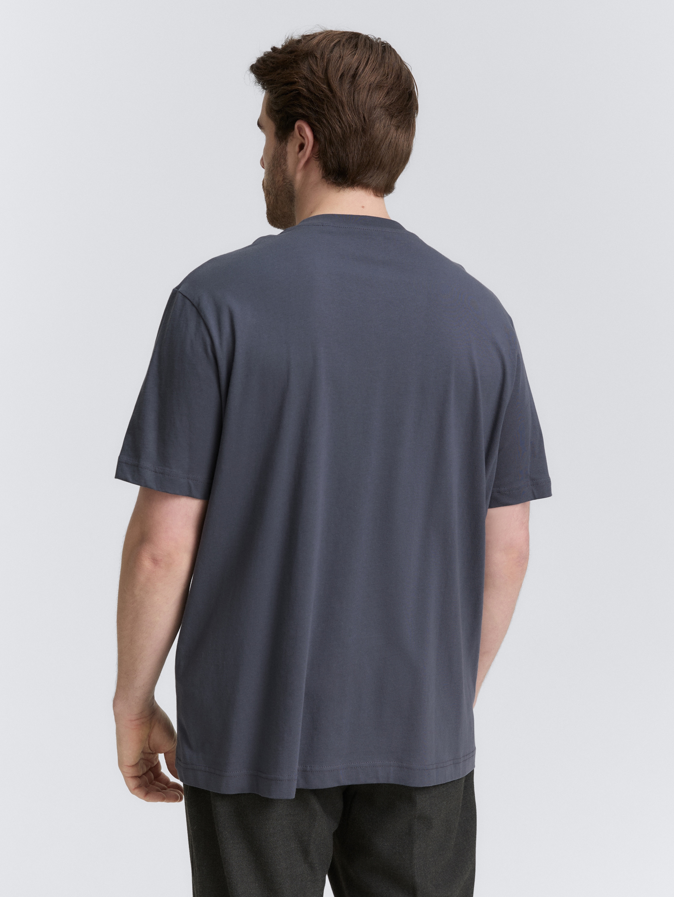 Plus Size - T-Shirt mit Logo Print - blueish_grey - 