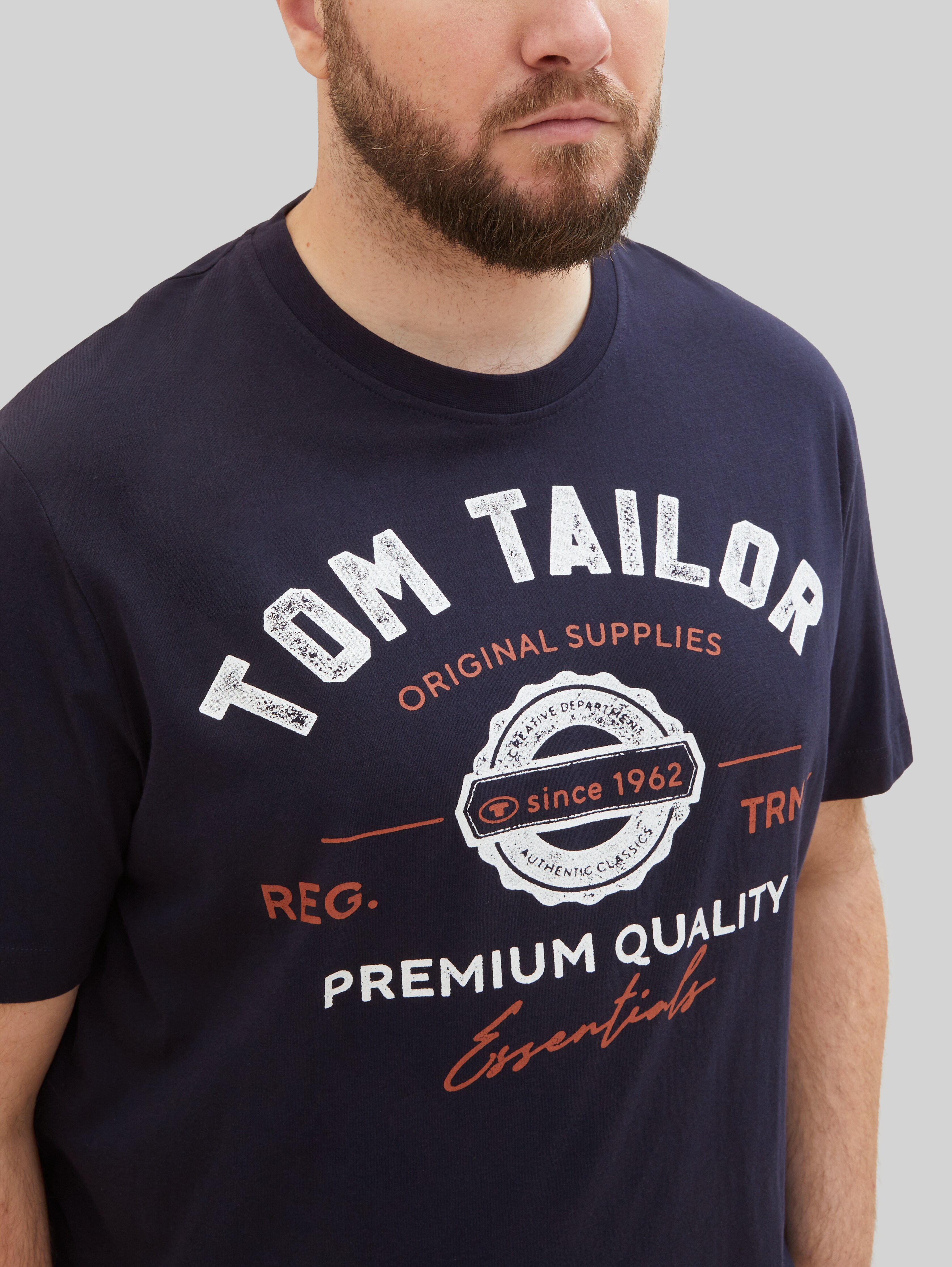 Tom Tailor Basic T-Shirt Für Herren In Plussize – Lässig, Mit Print, Perfekt Für Größere Männer
