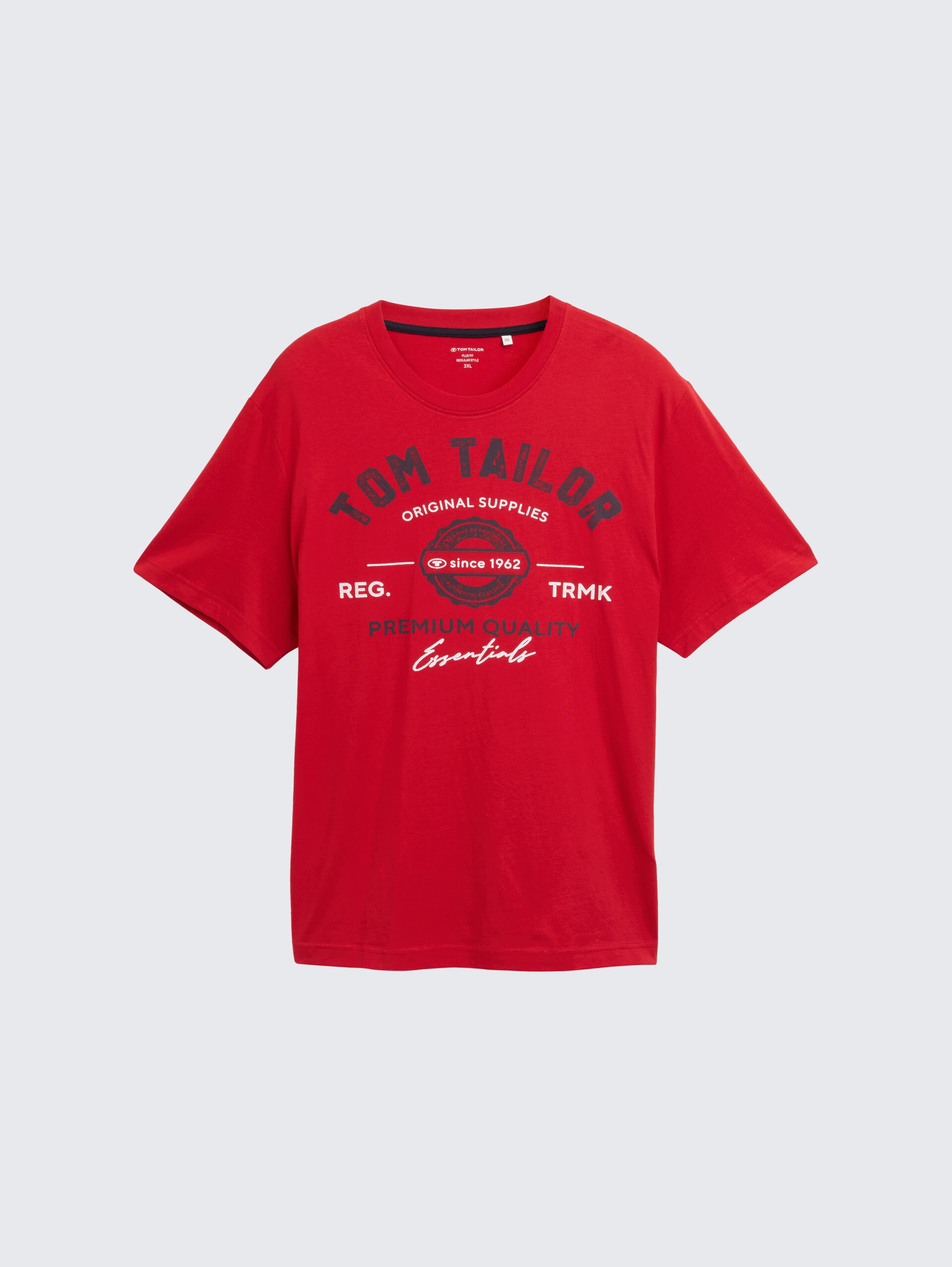 Plus Size - T-Shirt mit Logo Print - Samba Red - Vorder-Produkt-Ansicht