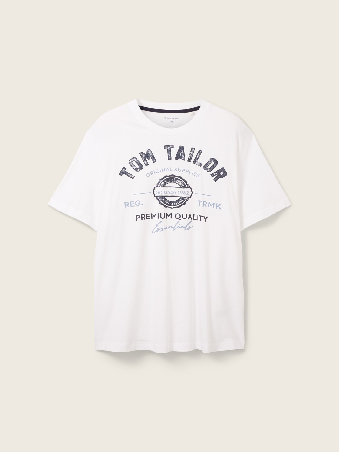 Plus Size - T-Shirt mit Logo Print - White - Vorder-Produkt-Ansicht