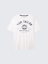 Plus Size - T-Shirt mit Logo Print - White - Vorder-Produkt-Ansicht