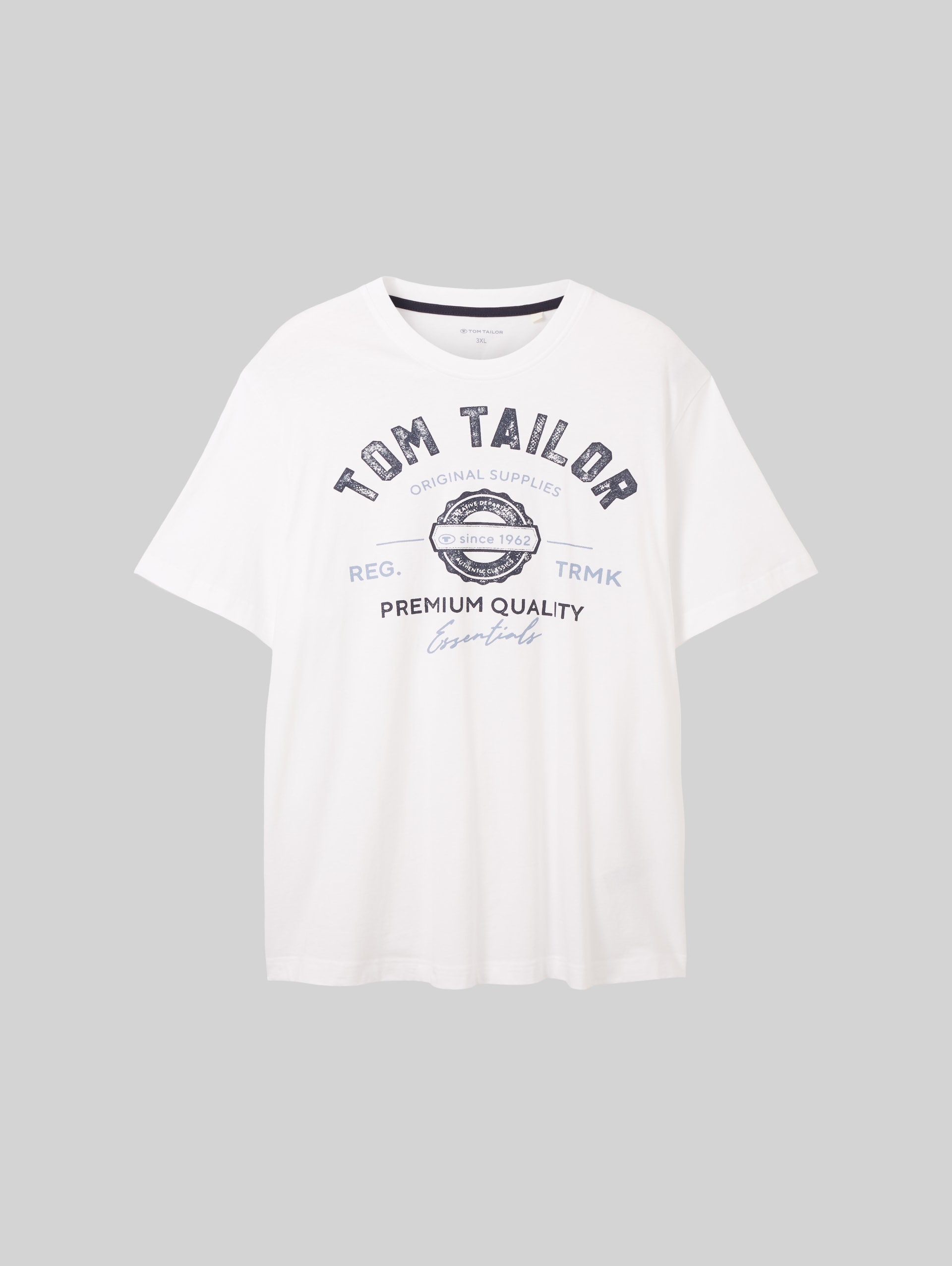 Plus Size - T-shirt with logo print - White - Front product view