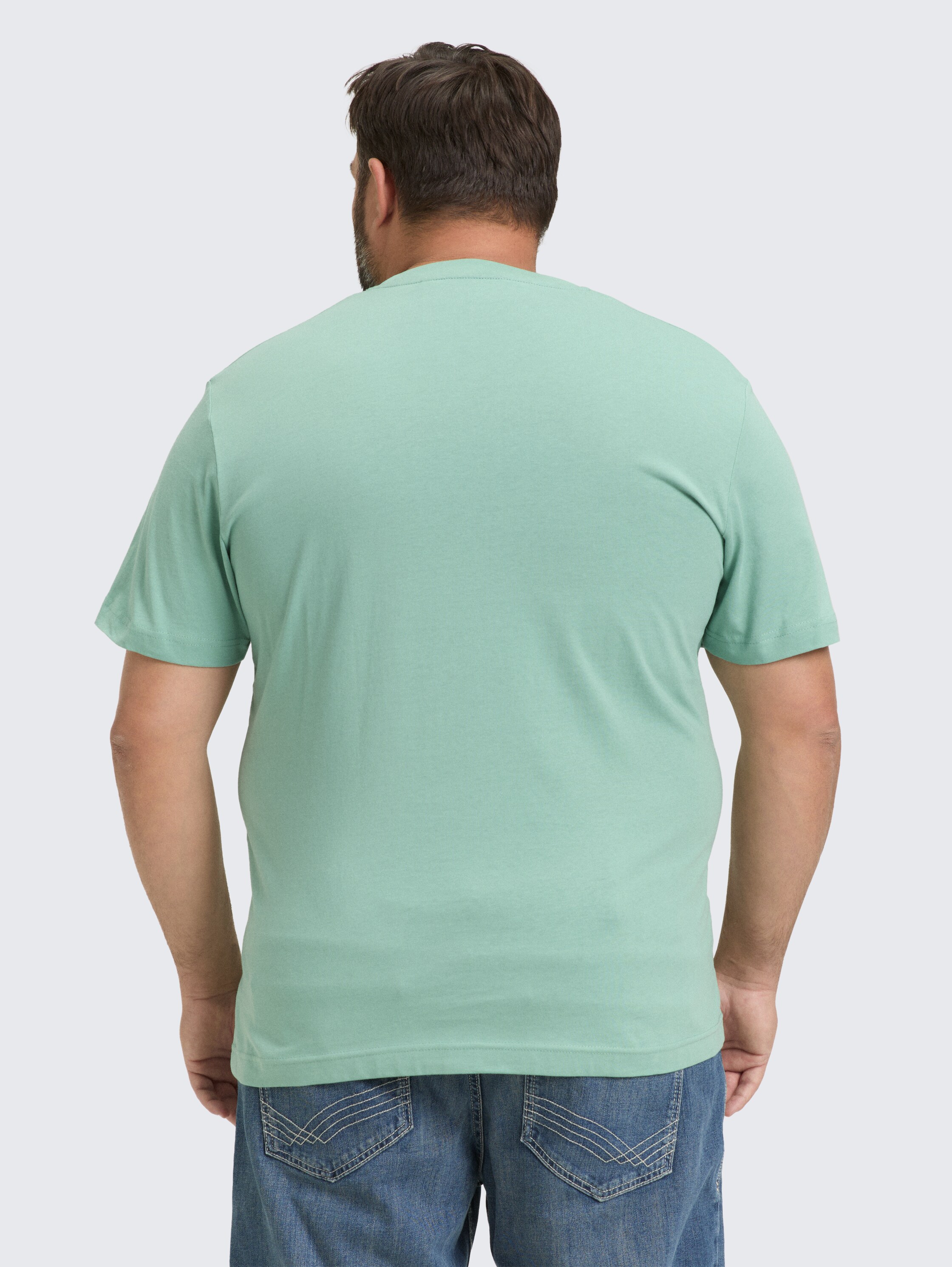 Plus Size - T-Shirt mit Logo Print - dust_green - 