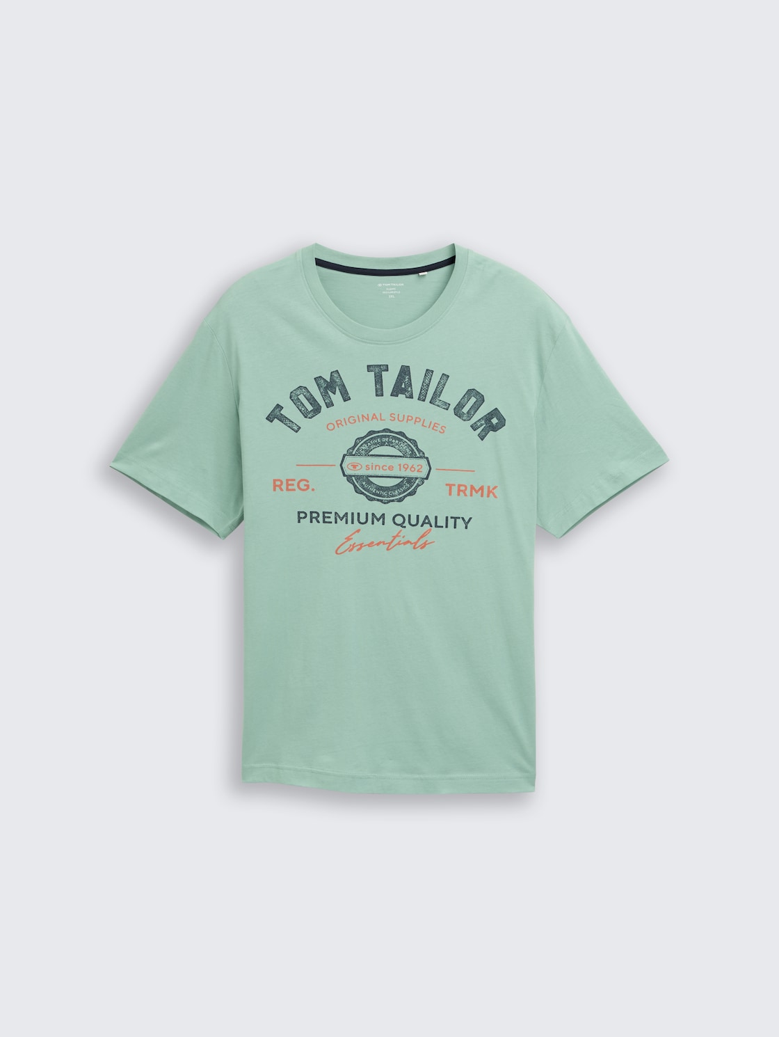 Plus Size - T-Shirt mit Logo Print - dust green - Vorder-Produkt-Ansicht