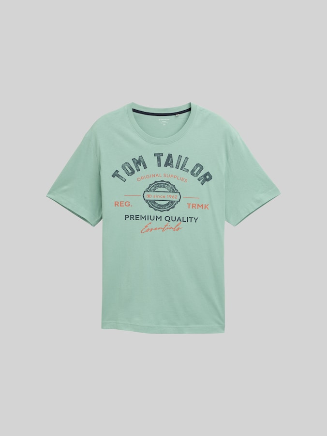 Plus Size - T-Shirt mit Logo Print von Men Plus Size, dust green