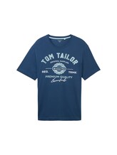 Geselecteerd, Plus Size - T-shirt met logoprint door Tom Tailor, blauw