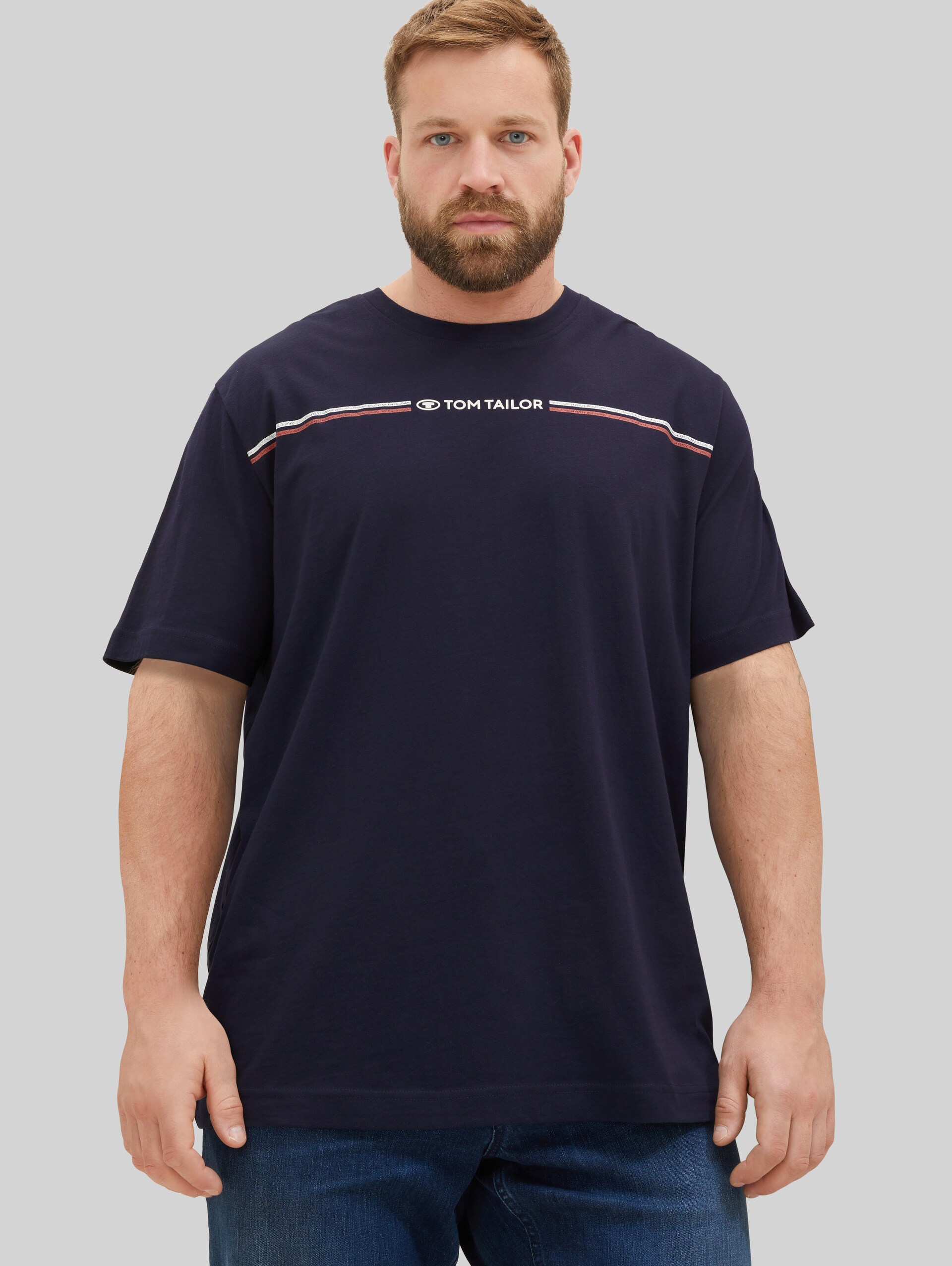 Plus Size - T-shirt with logo print - sky captain blue