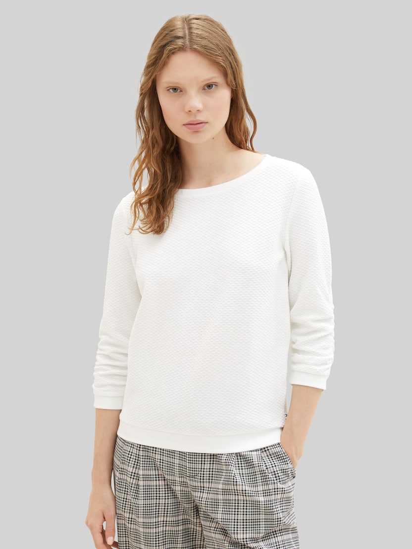 Sweatshirt met plooien door Denim Female, off white