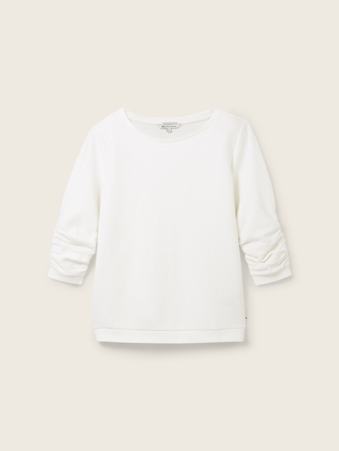 Sweatshirt mit Raffungen - off white - Vorder-Produkt-Ansicht