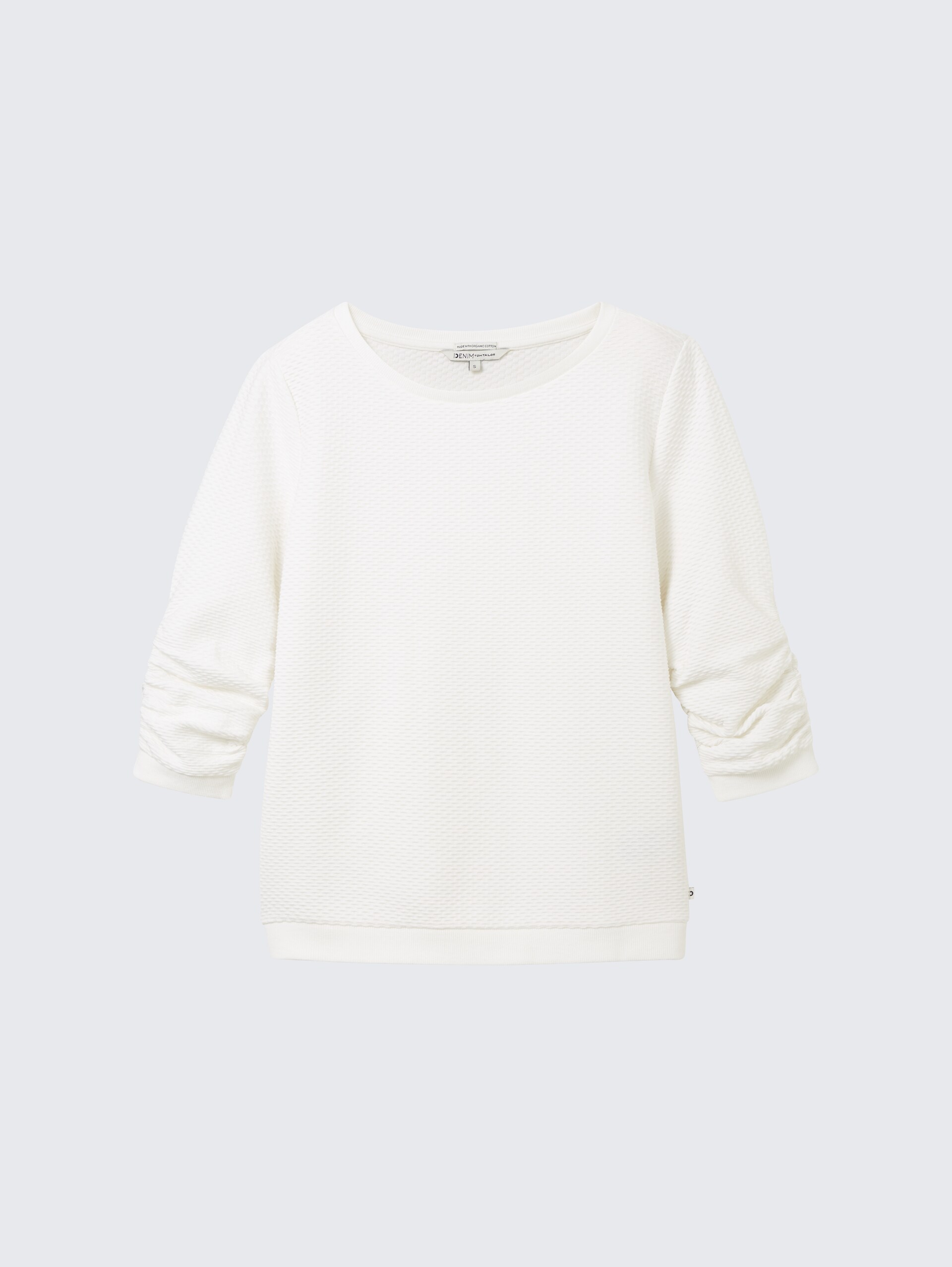 Sweatshirt mit Raffungen - off white - Vorder-Produkt-Ansicht