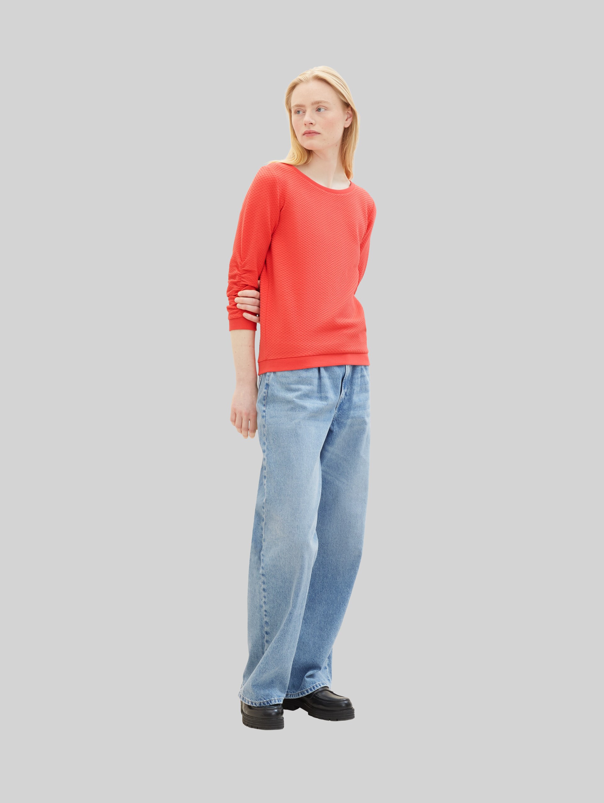 Sweatshirt met plooien - Plain Red