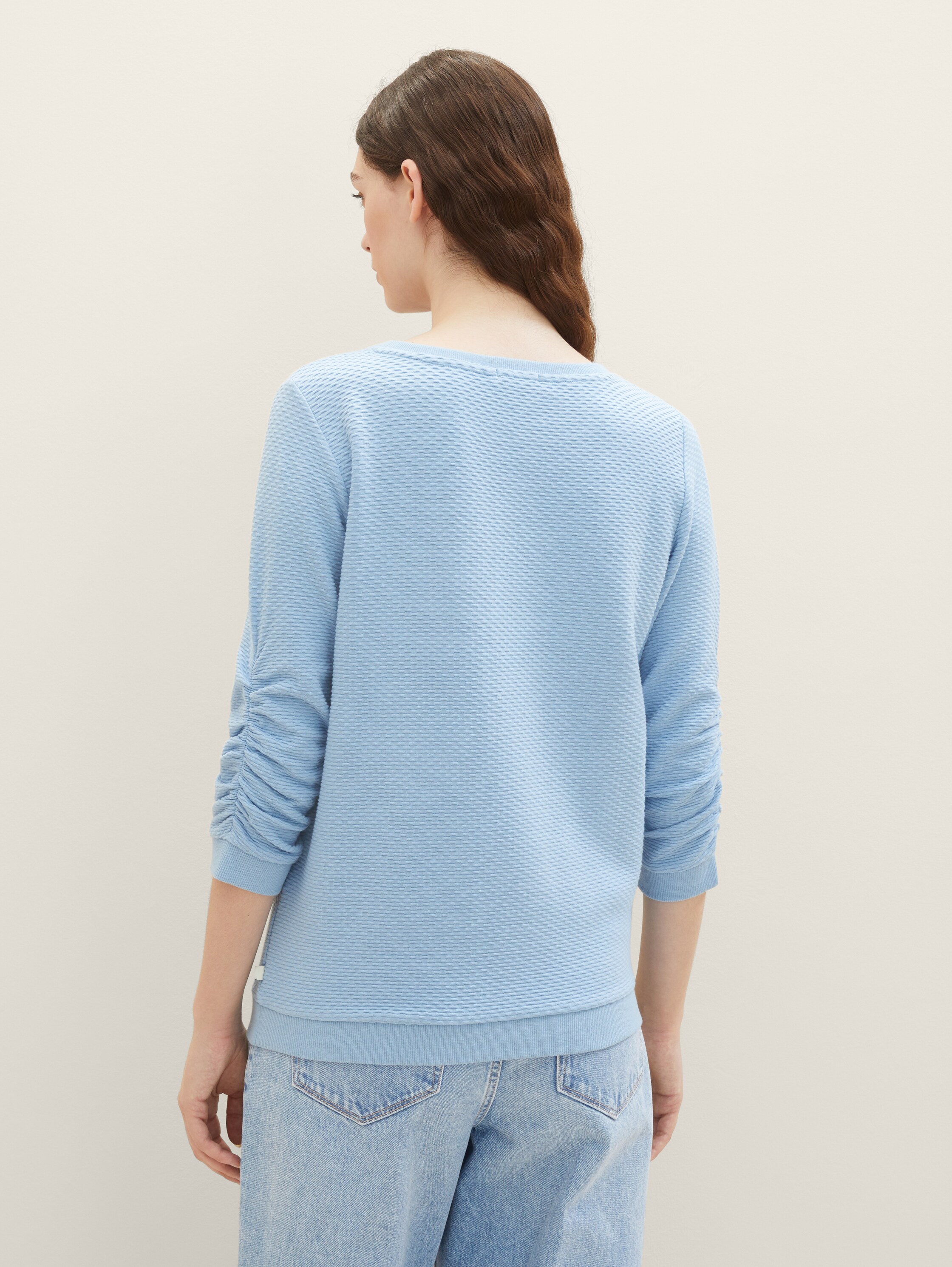 Sweat-shirt à fronces - Soft Charming Blue - Découpe Vue arrière du modèle