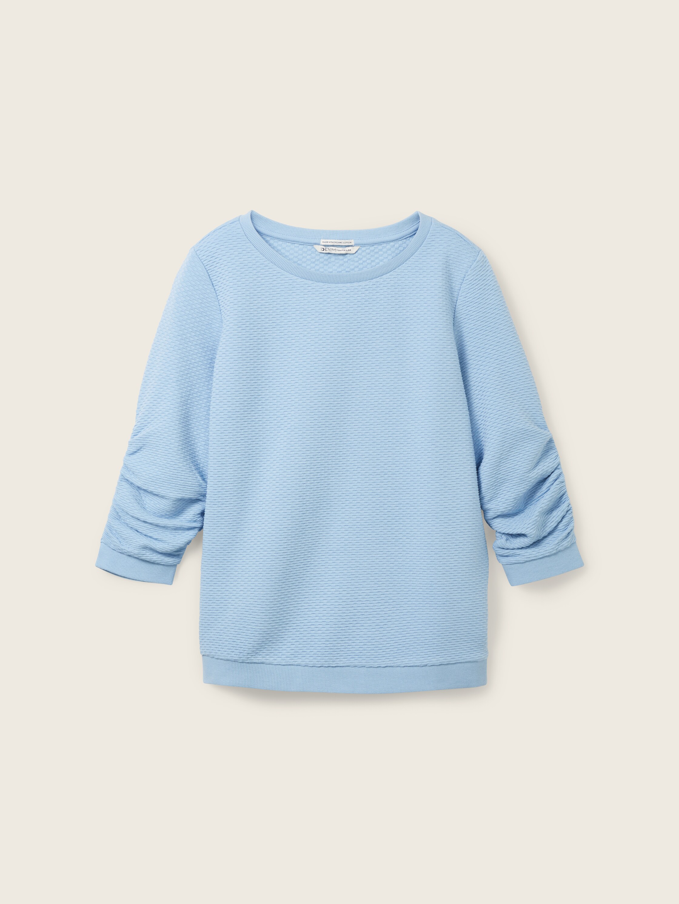 Sweat-shirt à fronces - Soft Charming Blue - Vue de face du produit