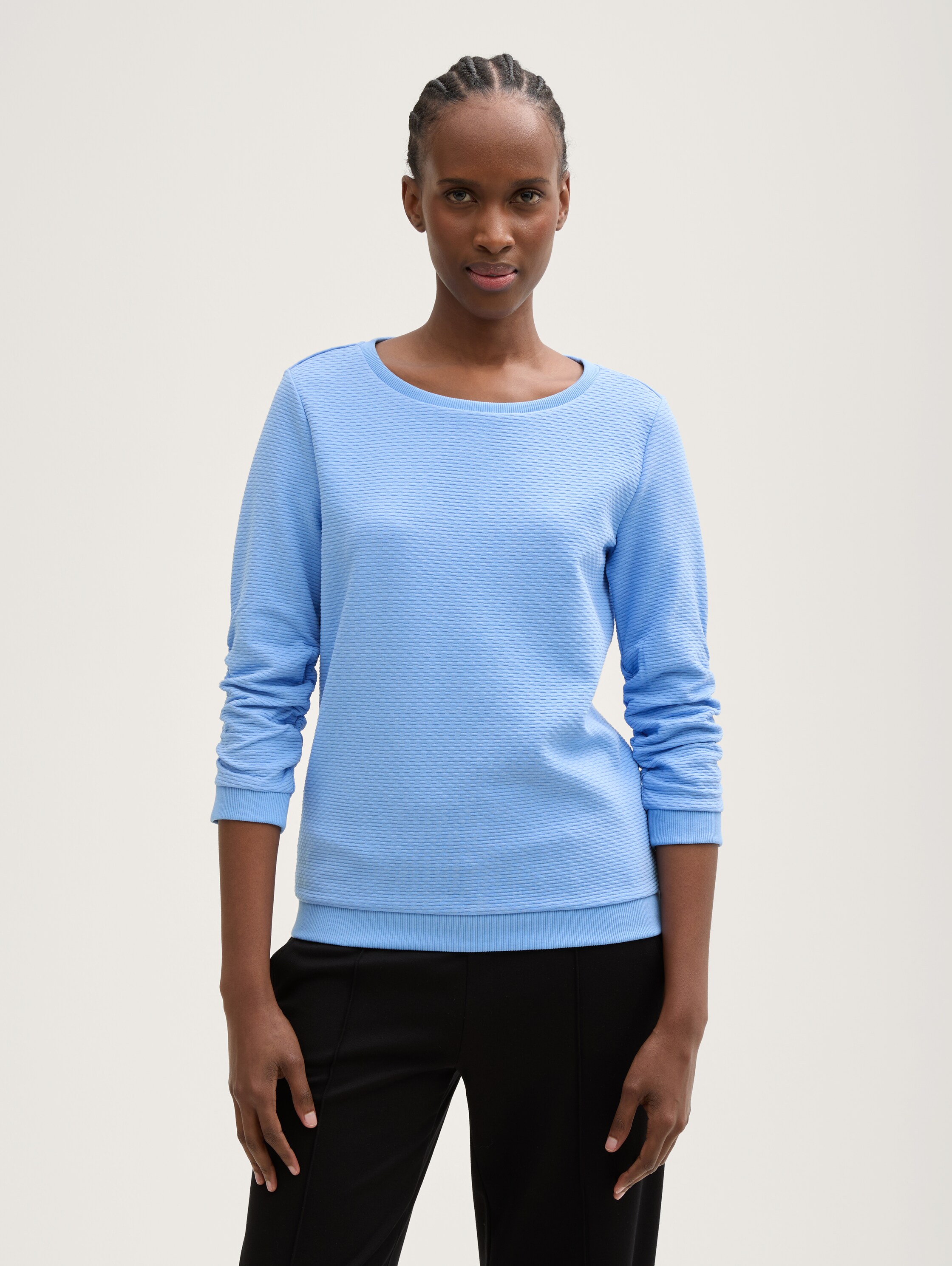 Sweatshirt with ruffles - light_blue - 