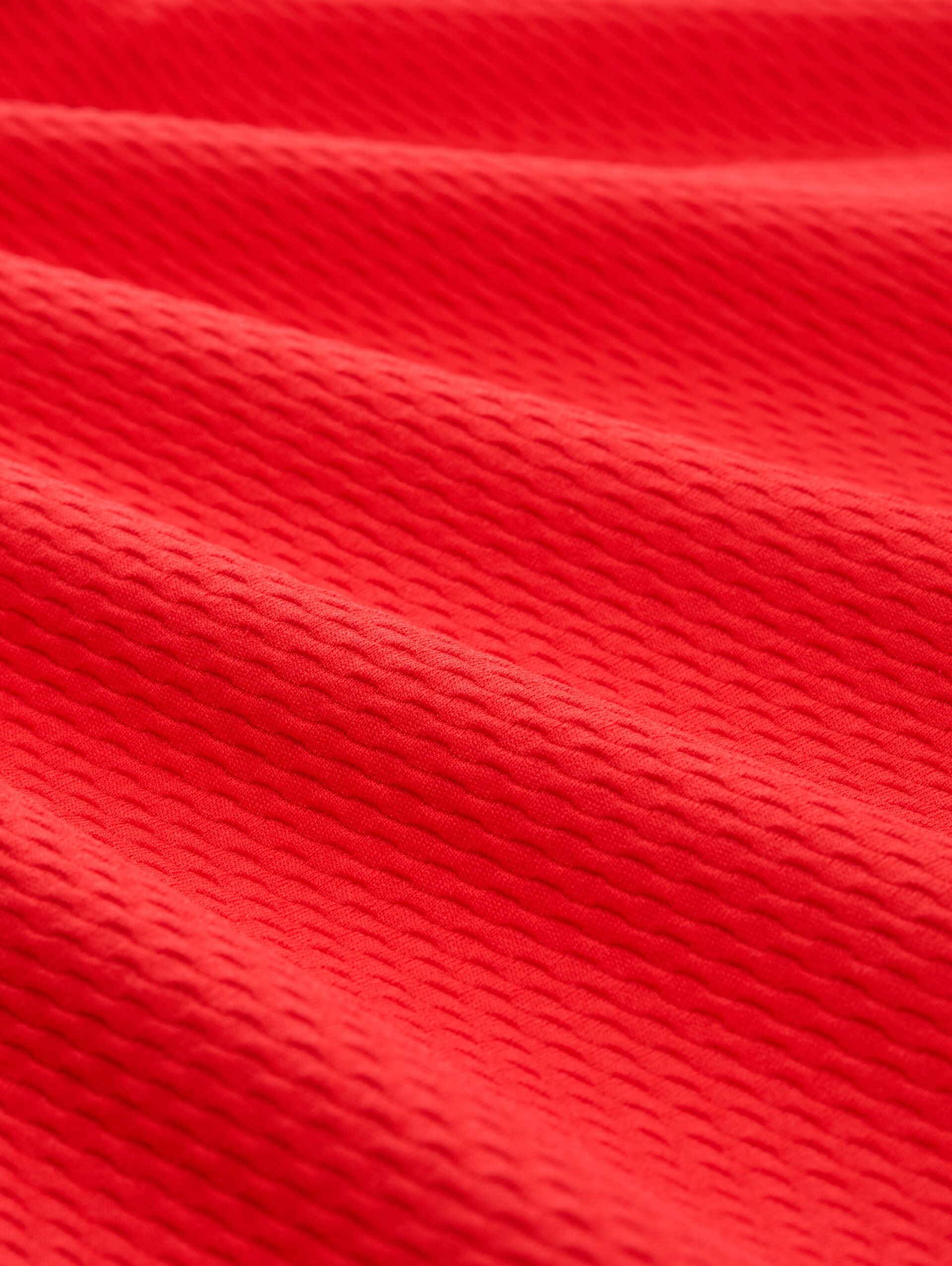 Sweatshirt mit Raffungen - Scarlet Red - Material-Ansicht