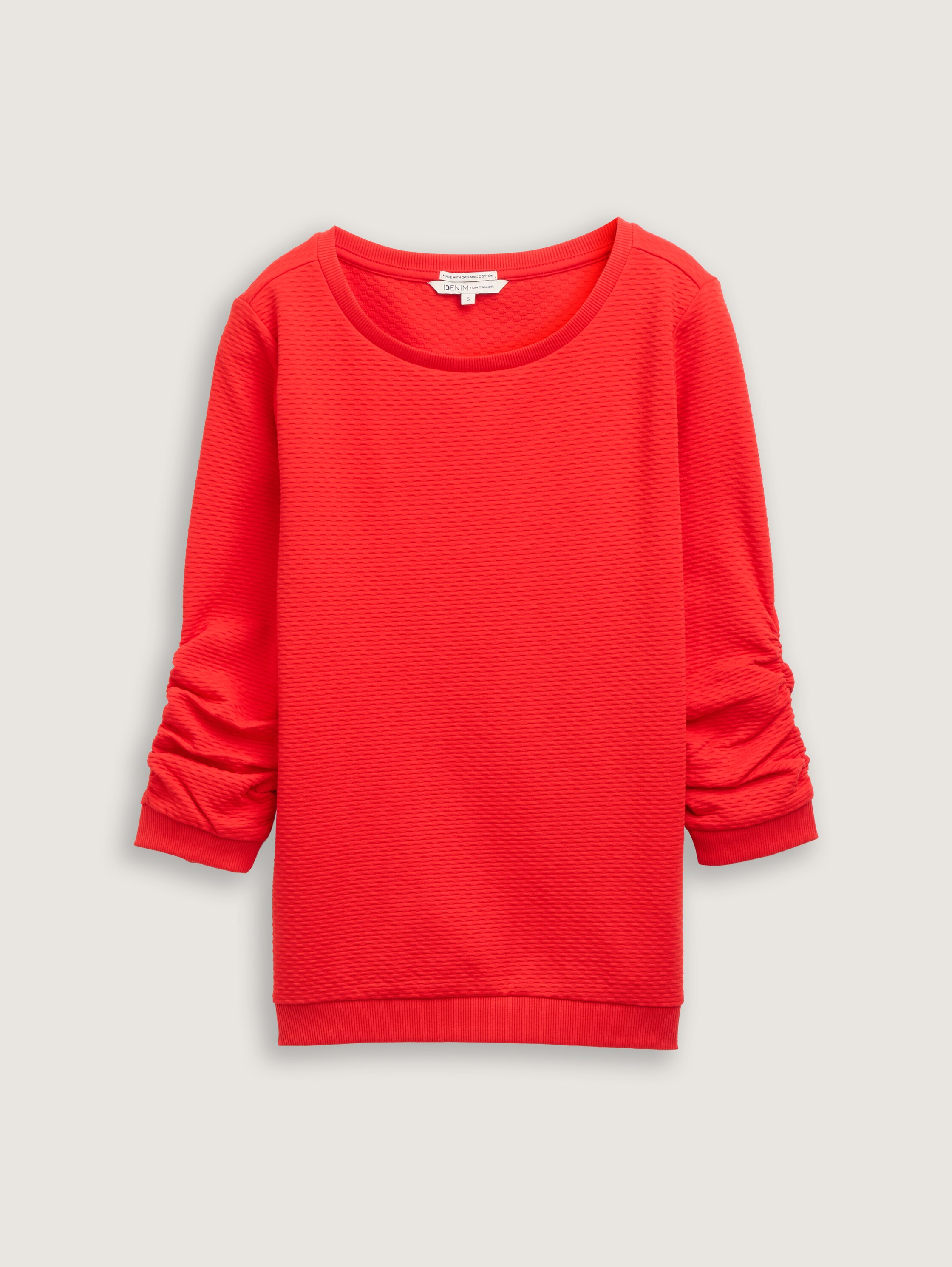 Sweatshirt mit Raffungen - scarlet_red - 