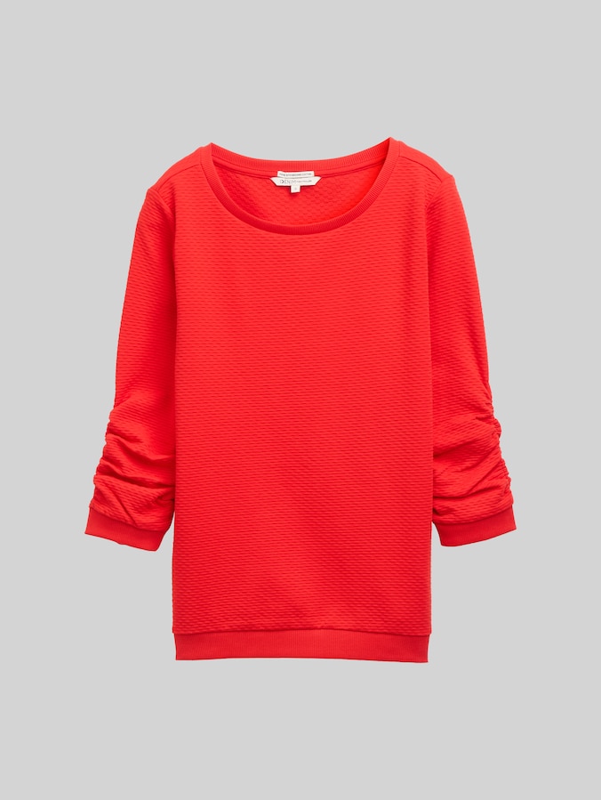 Sweatshirt mit Raffungen von Denim Female, Scarlet Red