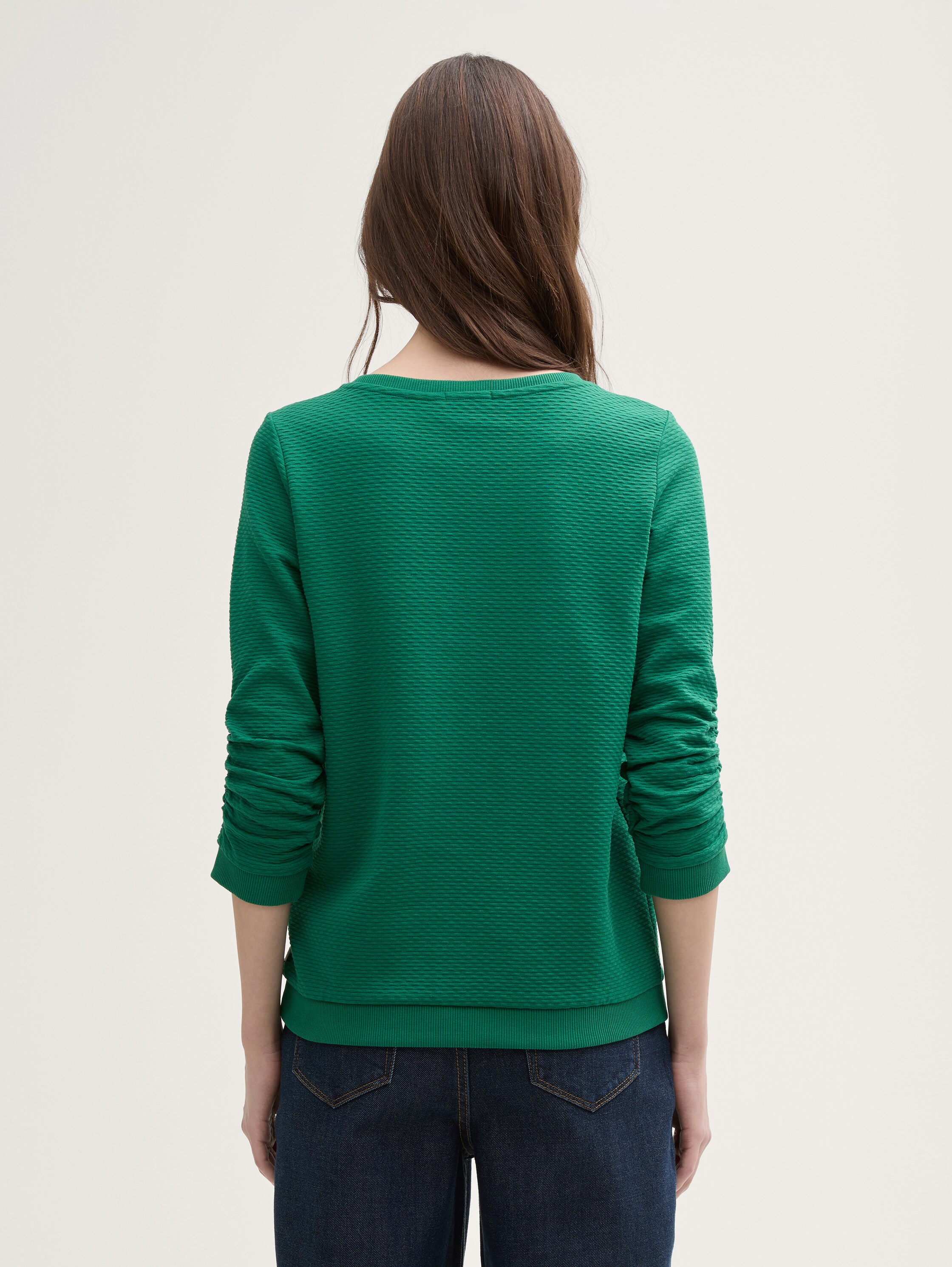 Sweatshirt with ruffles - luscious_pine_green - 