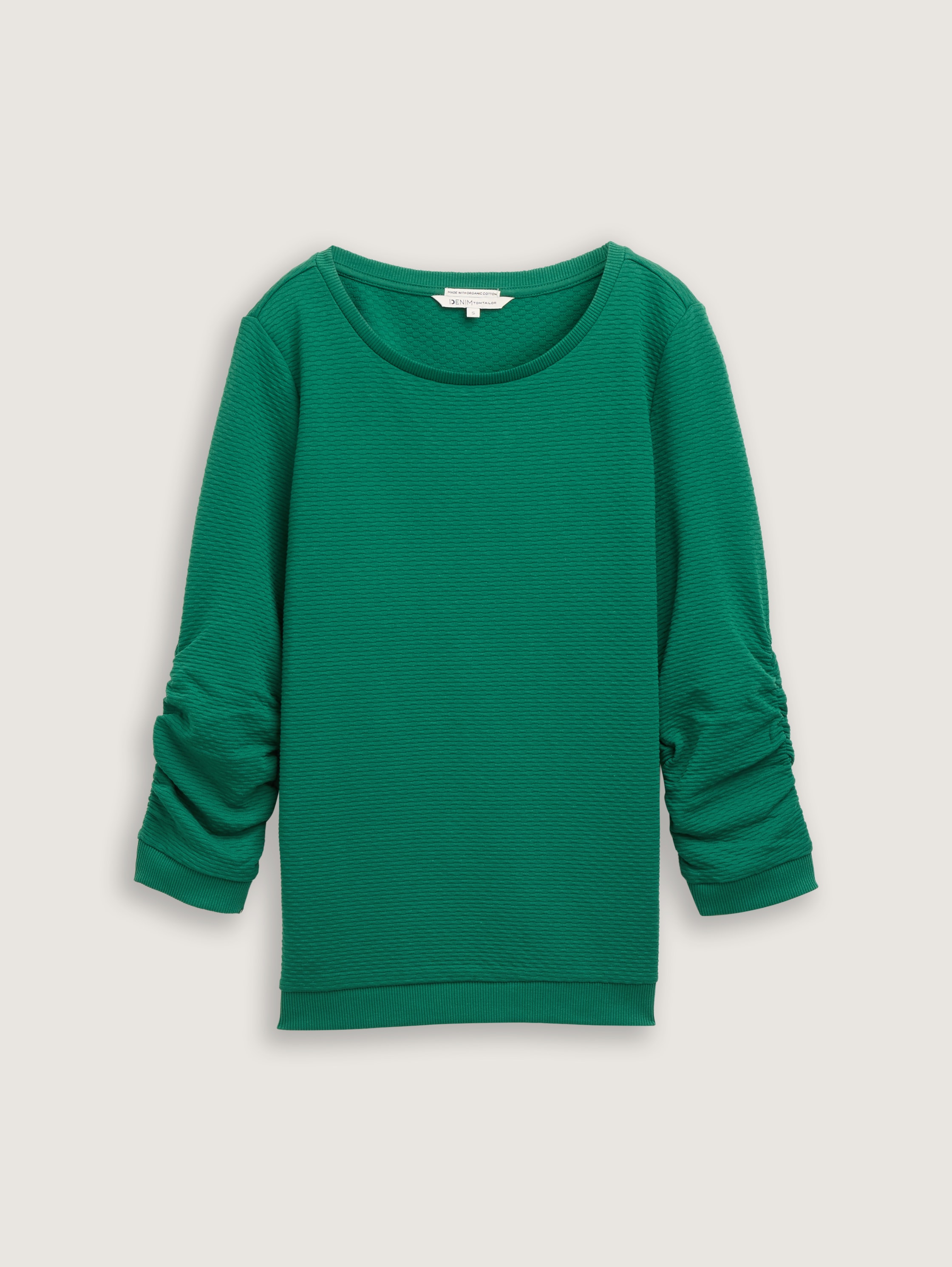 Sweatshirt with ruffles - luscious_pine_green - 