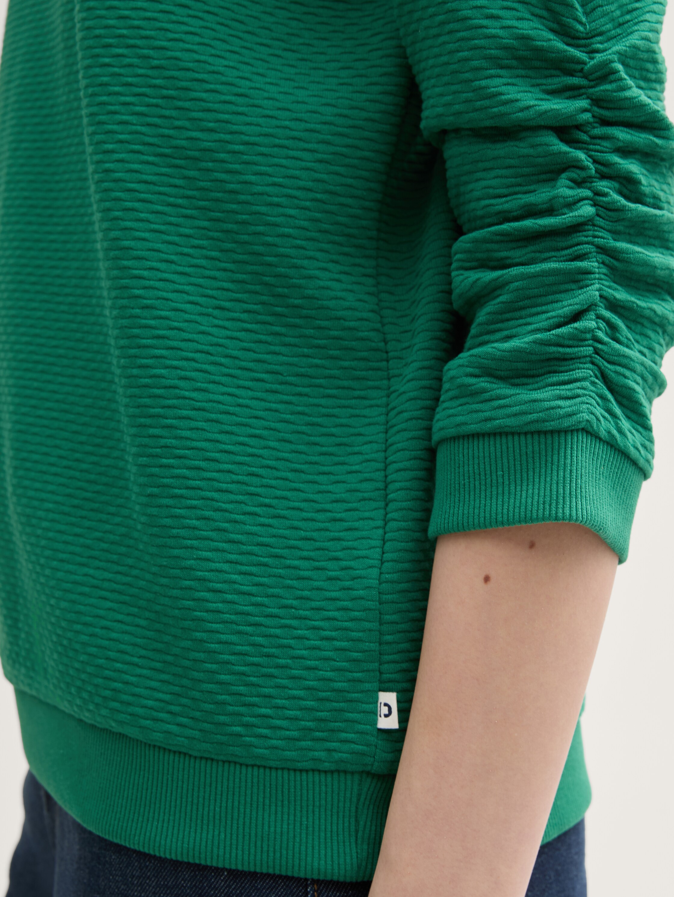 Sweatshirt with ruffles - luscious_pine_green - 