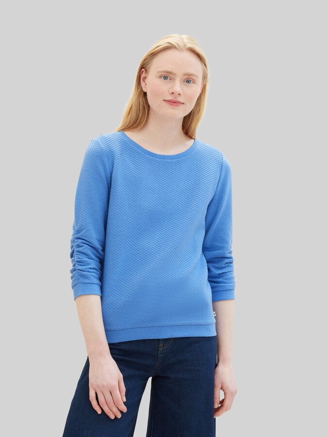Sweat-shirt à fronces par Denim Female, sicilian blue