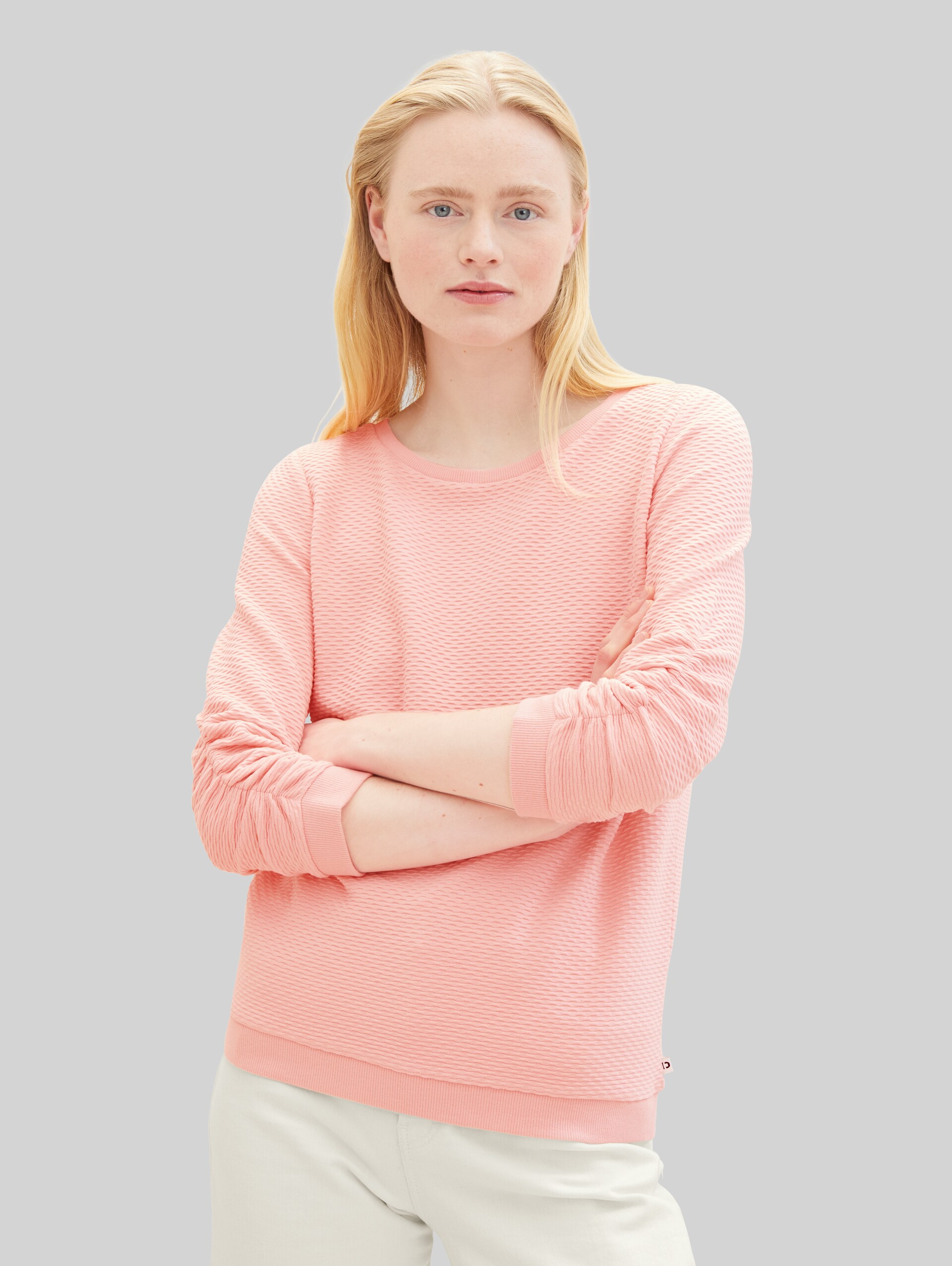 Sweatshirt mit Raffungen - crystal pink