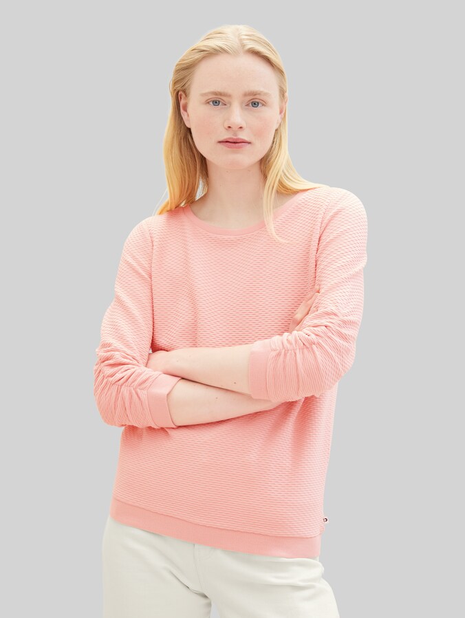 Sweat-shirt à fronces par Denim Female, crystal pink