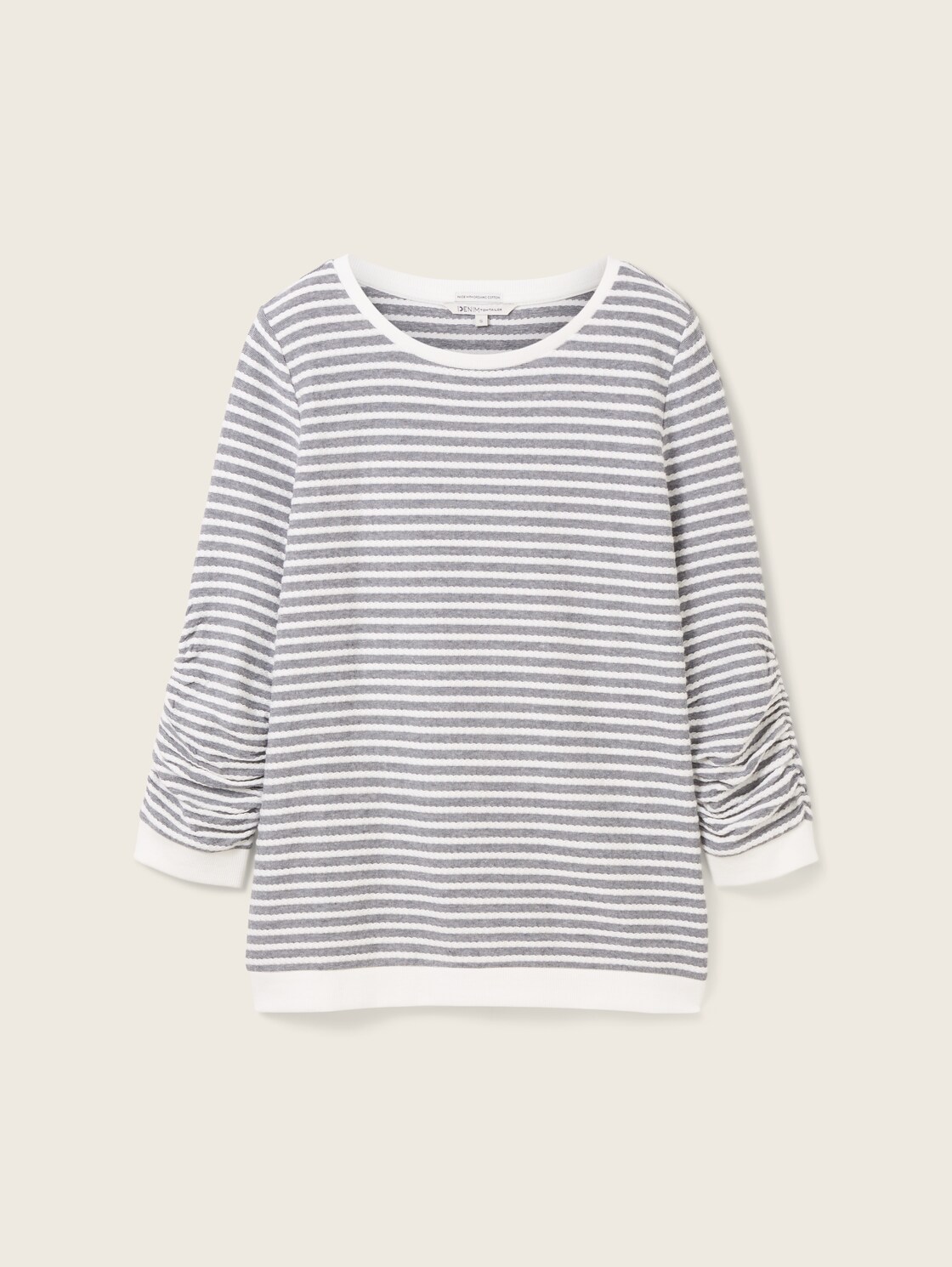 Sweatshirt mit Streifenmuster - blue white structured stripe - Vorder-Produkt-Ansicht