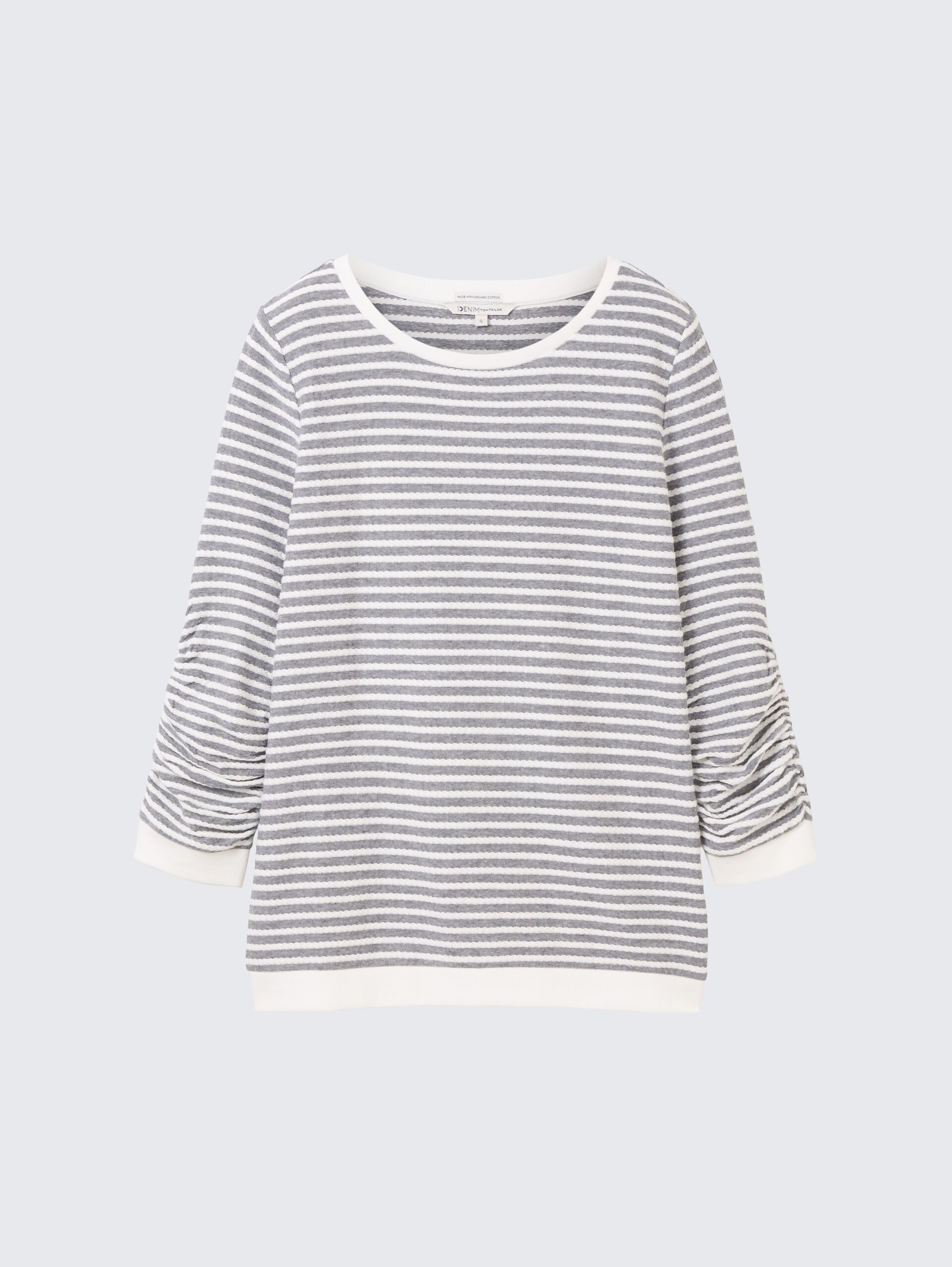 Sweatshirt mit Streifenmuster - blue white structured stripe - Vorder-Produkt-Ansicht