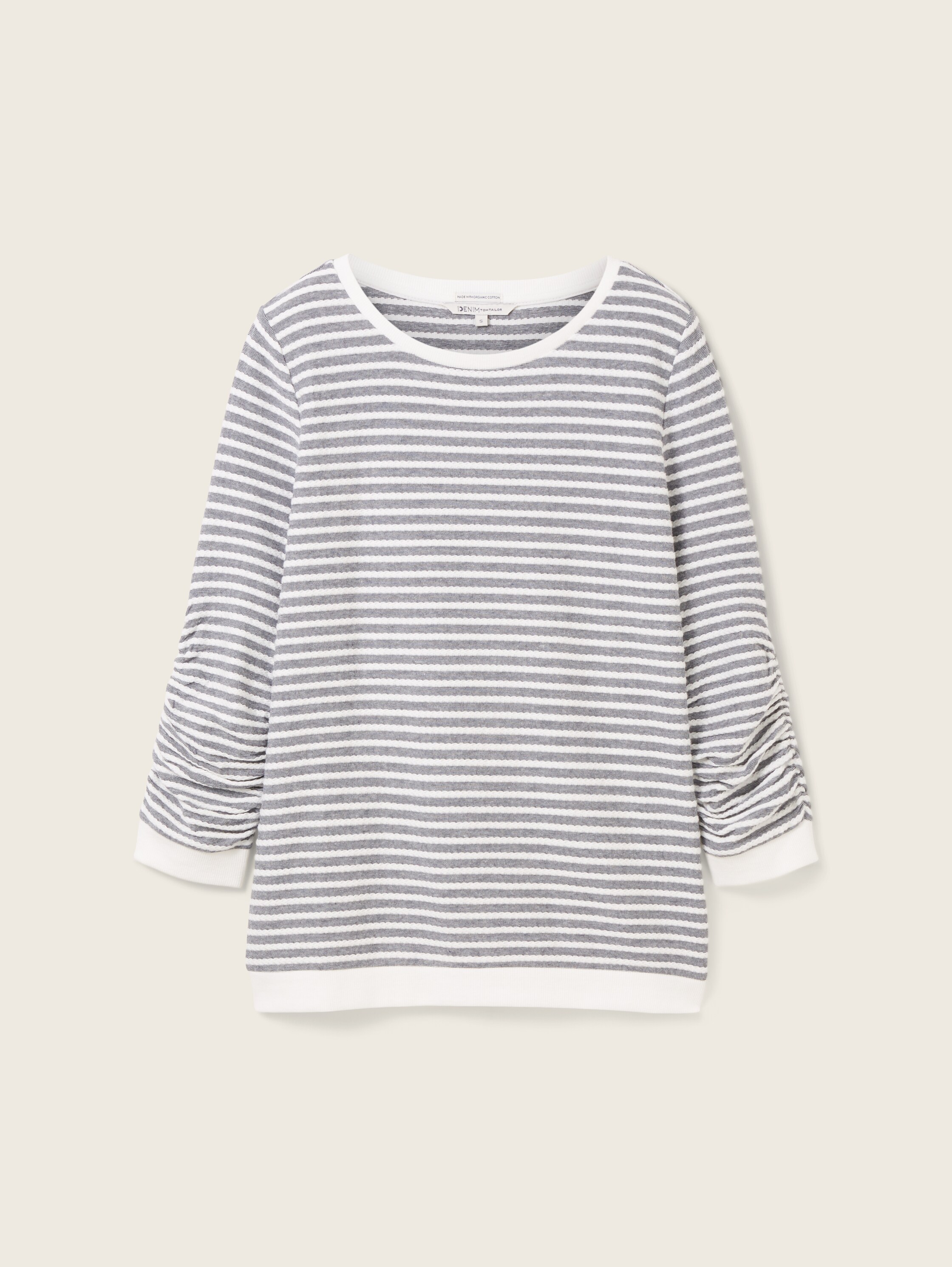 Sweatshirt mit Streifenmuster - blue_white_structured_stripe - 