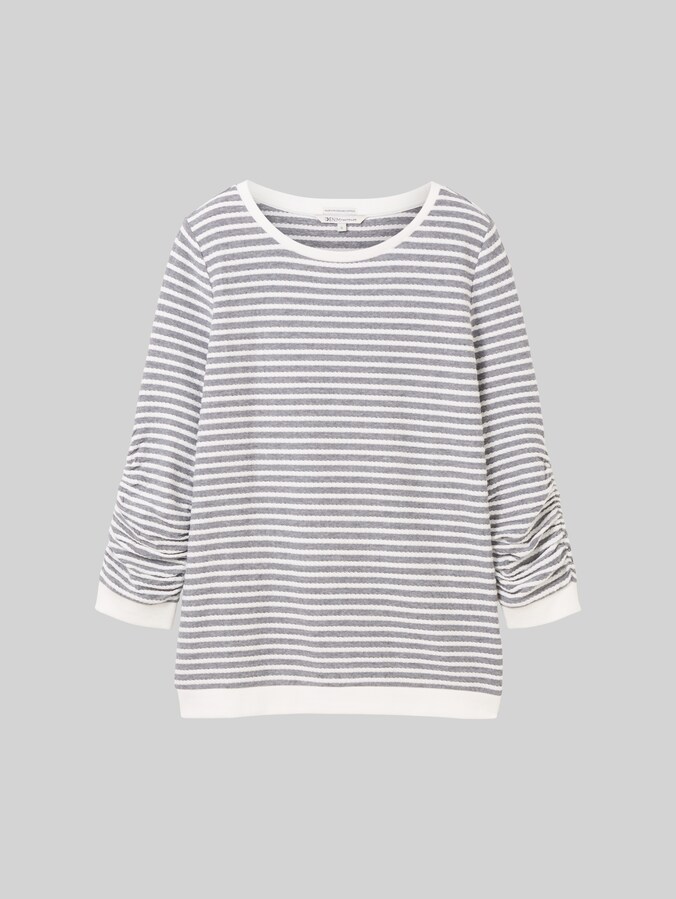 Sweatshirt mit Streifenmuster von Denim Female, blue white structured stripe
