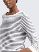 Sweatshirt mit Streifenmuster - blue white structured stripe - Detail-Model-Ansicht