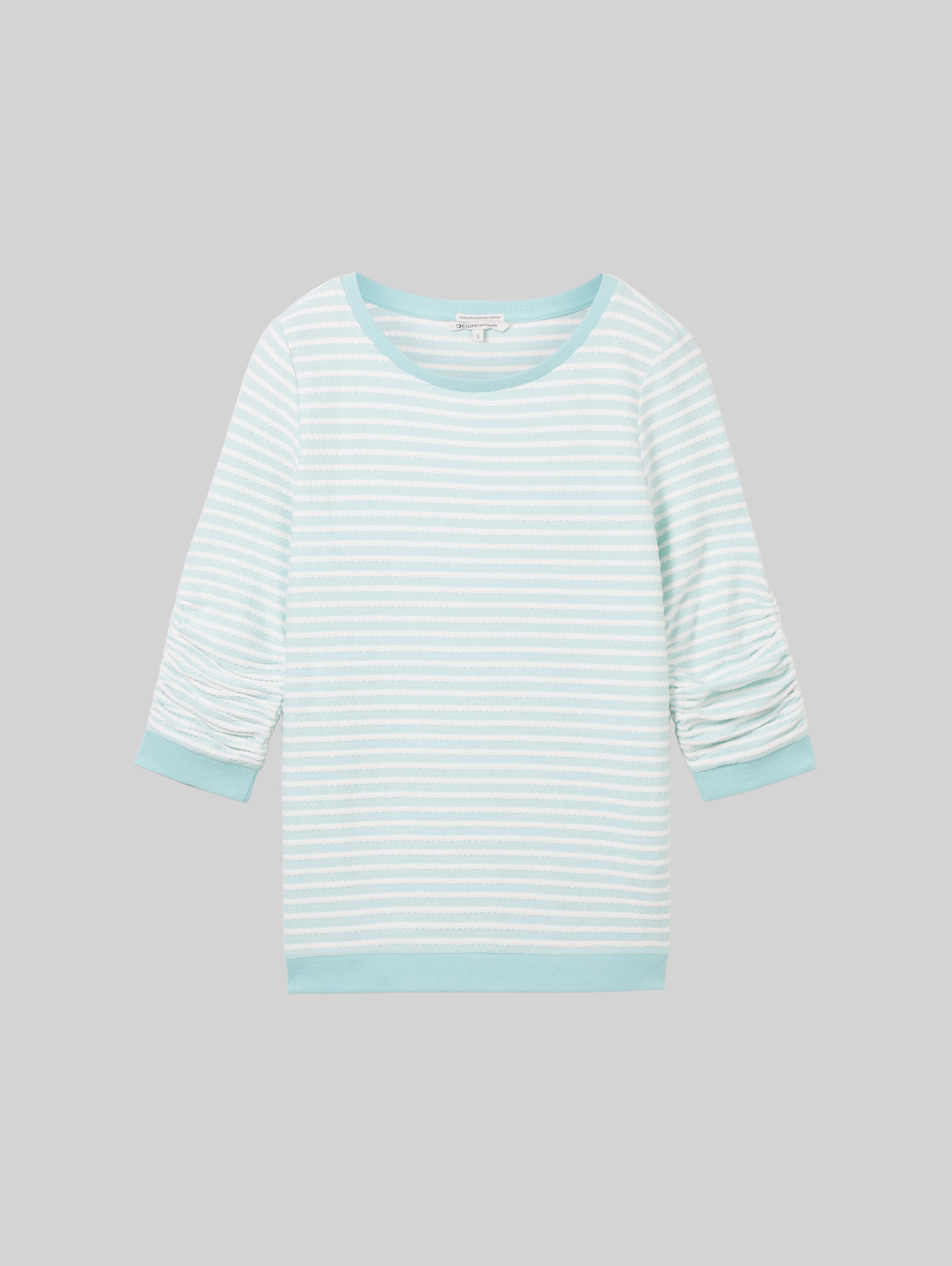 Sweatshirt mit Streifenmuster - mint white structured stripe - Vorder-Produkt-Ansicht