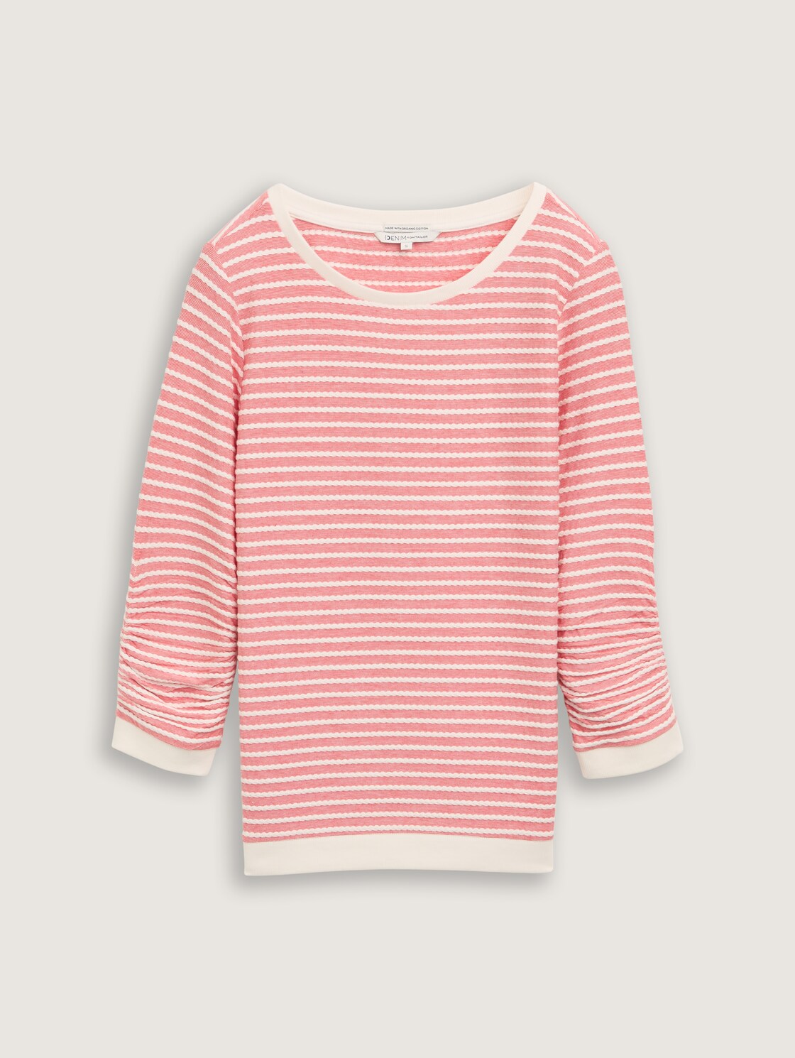 Sweatshirt mit Streifenmuster - red white structure stripe - Vorder-Produkt-Ansicht