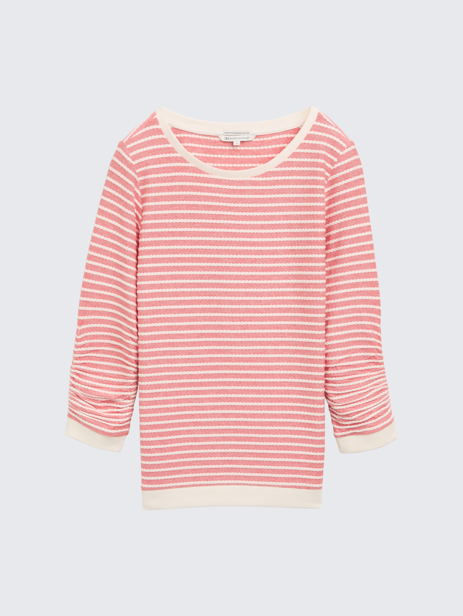 Sweatshirt mit Streifenmuster - red white structure stripe - Vorder-Produkt-Ansicht