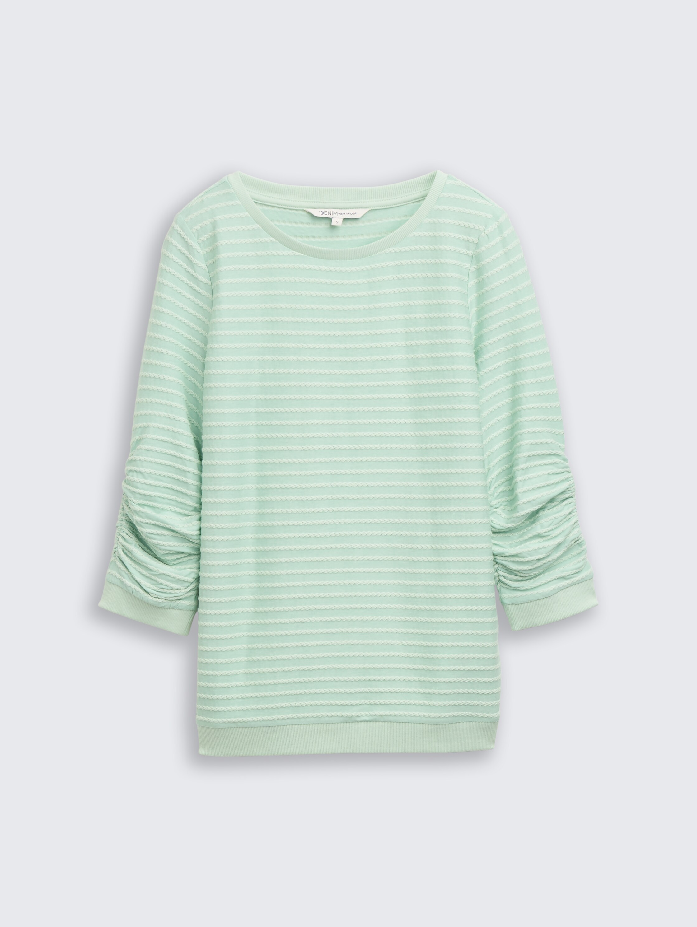 Sweatshirt mit Streifenmuster - tonal green structure stripe - Vorder-Produkt-Ansicht