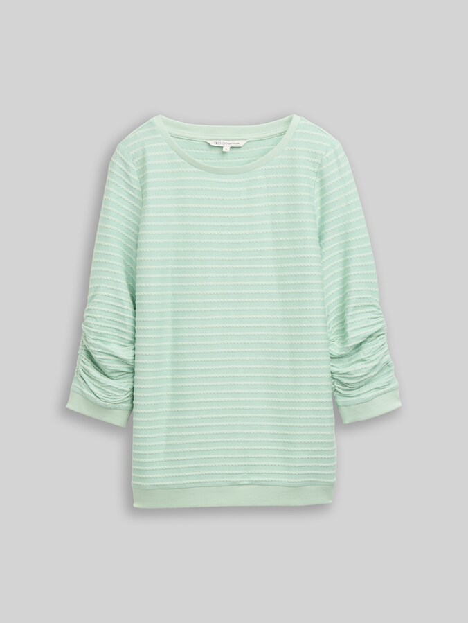Sweatshirt mit Streifenmuster von Denim Female, tonal green structure stripe