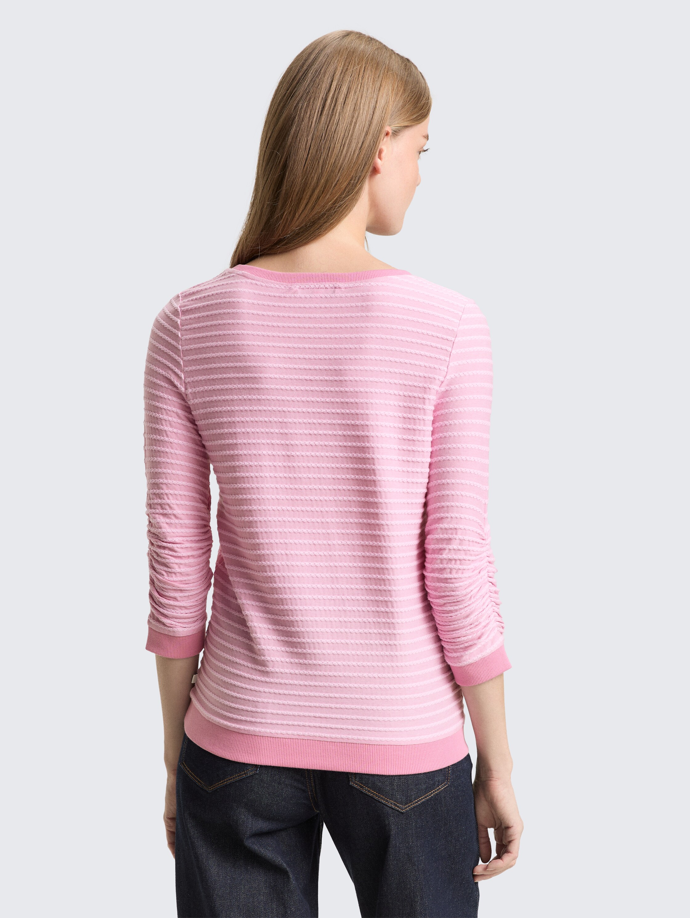 Sweatshirt mit Streifenmuster - tonal_rose_structure_stripe - 