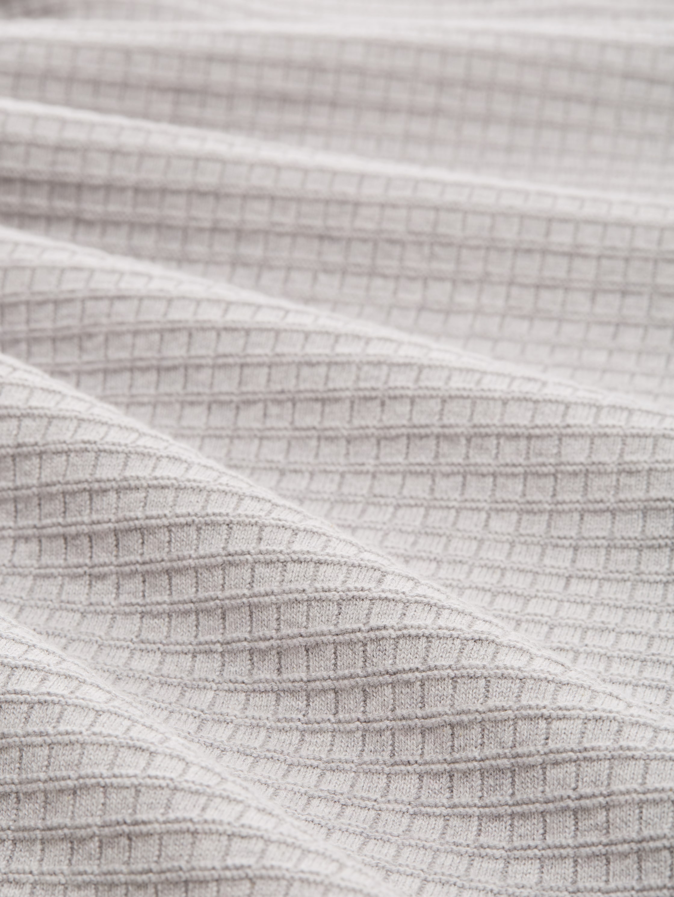 Gebreide trui met structuur - Light Stone Grey Melange - Materiaalweergave