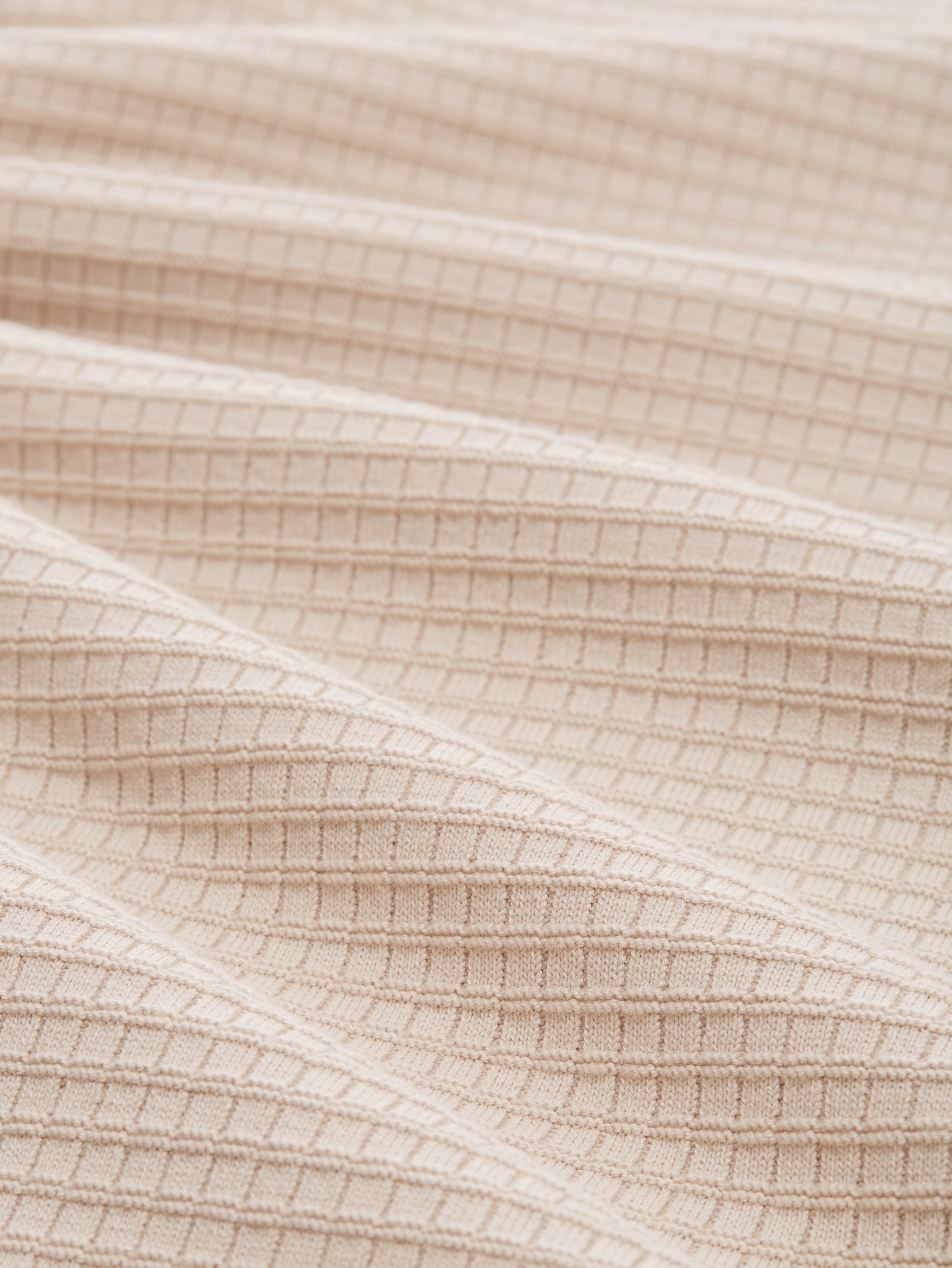 Gebreide trui met structuur - cold beige - Materiaalweergave